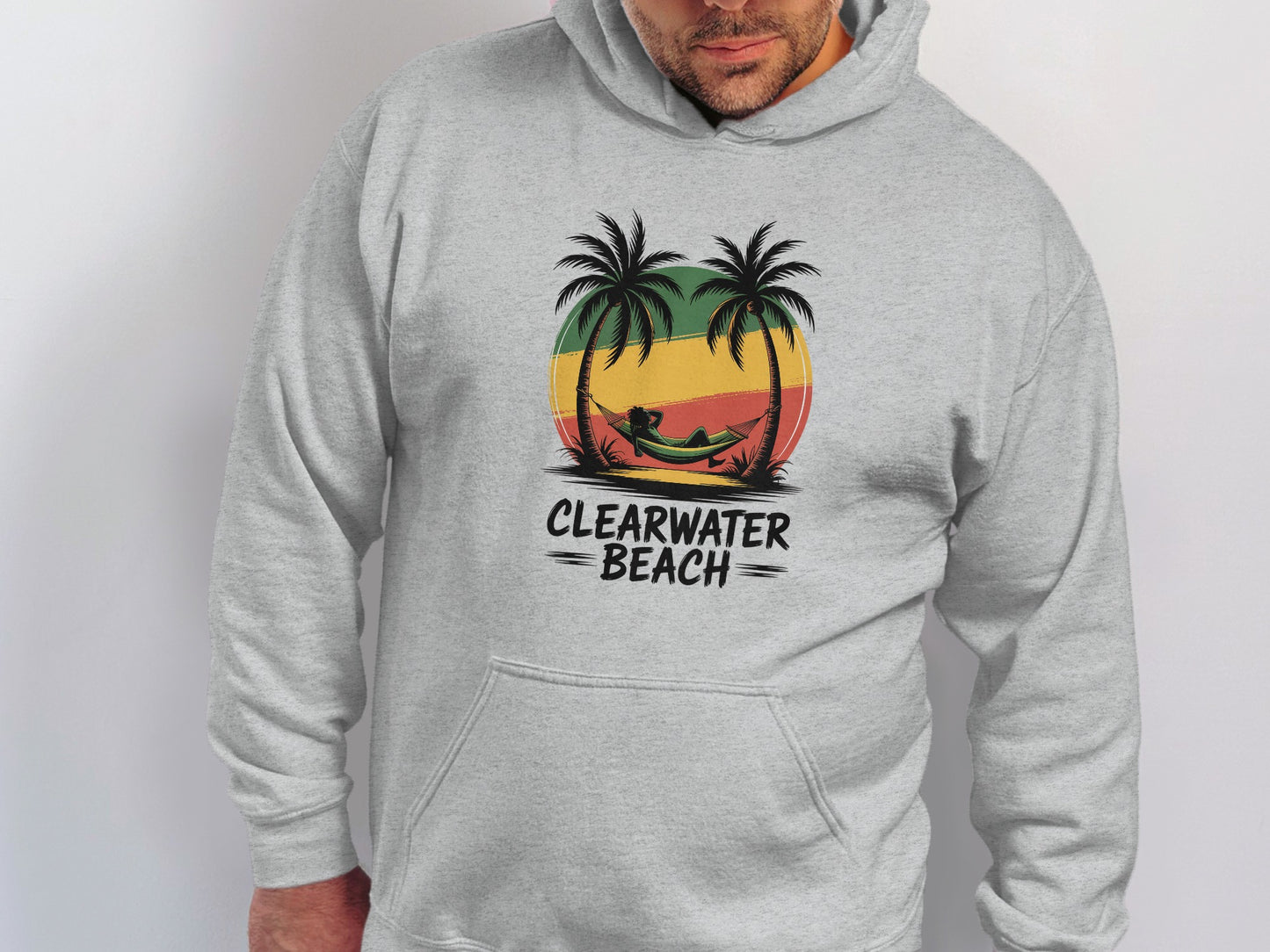 Clearwater Beach Palm Trees Sunset Design Hoodie product type