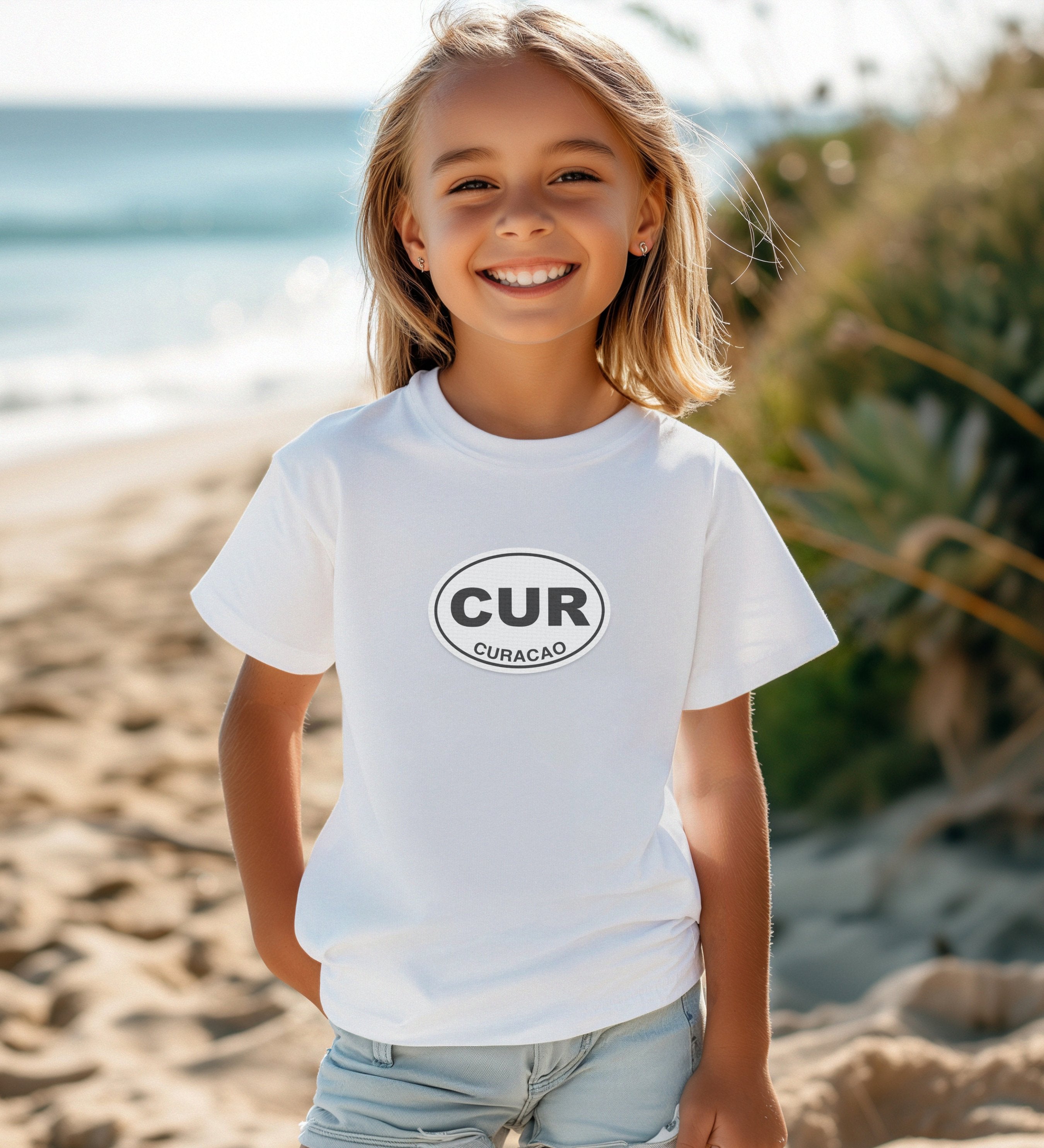 Curacao gift for posing by the colorful Handelskade youth clothing and travel souvenirs