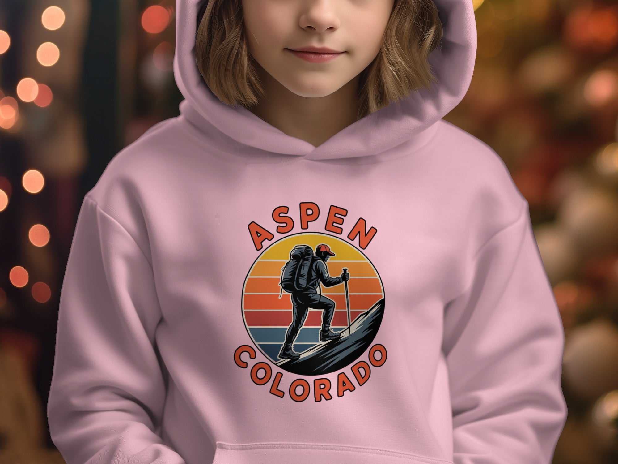 Aspen Colorado Mountain Hiker Graphic Hoodie