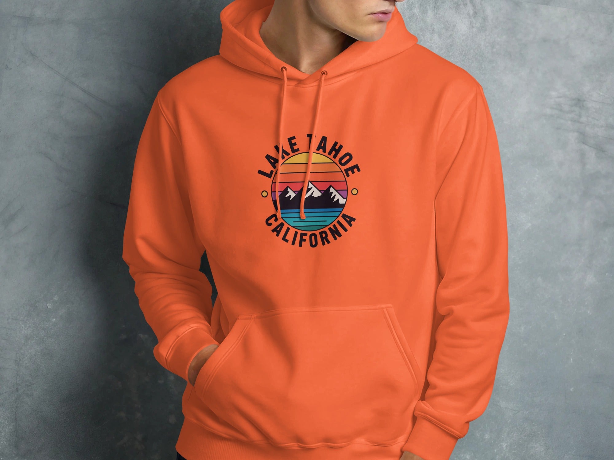 Lake Tahoe California Hoodie with Mountain Design