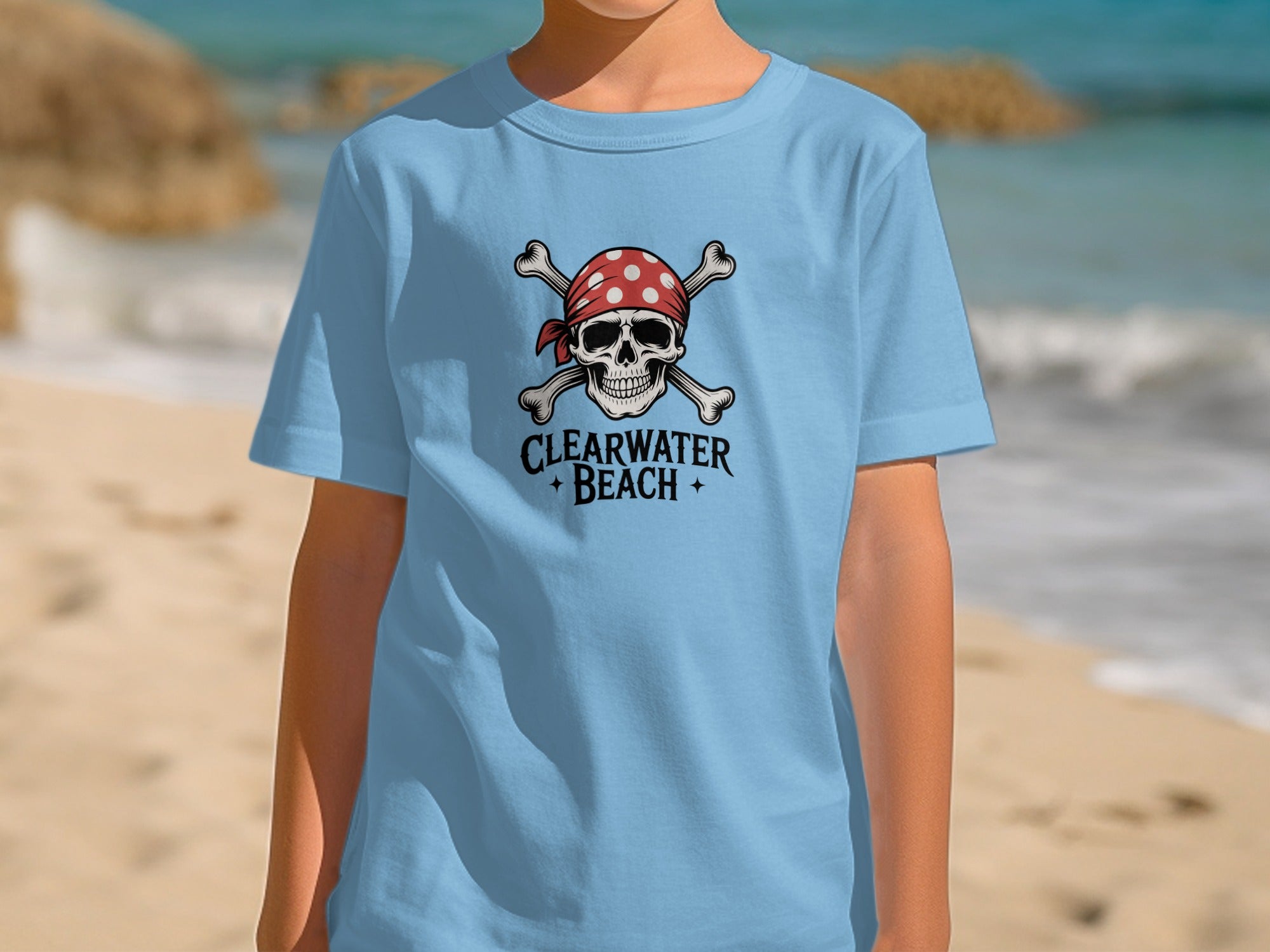 Clearwater Beach Skull and Bones Pirate T-shirt product