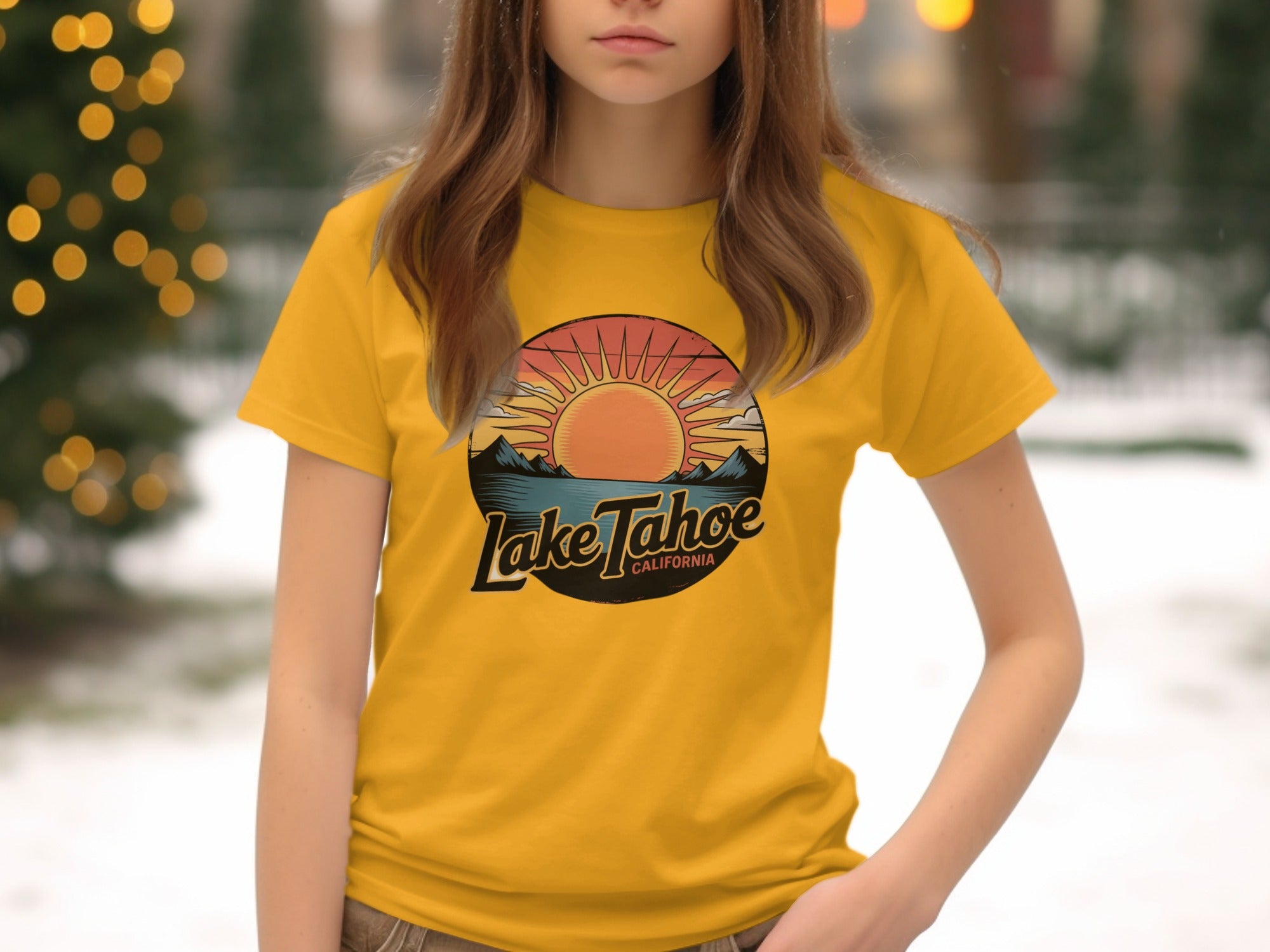 Lake Tahoe California Sun Graphic T-shirt
