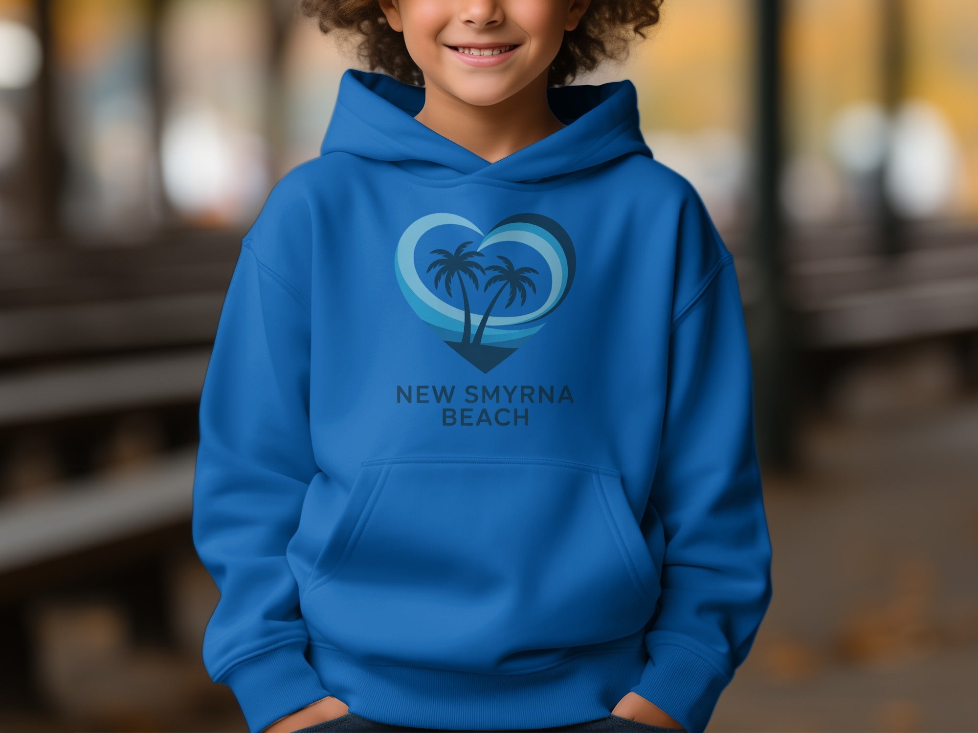New Smyrna Beach Heart and Palm Kids Hooded product