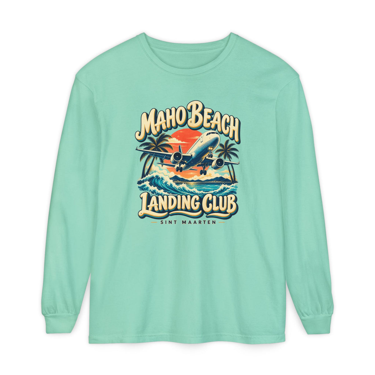 Maho Beach Landing Club Sint Maarten Comfort Colors 6014 Long-Sleeve T-Shirt