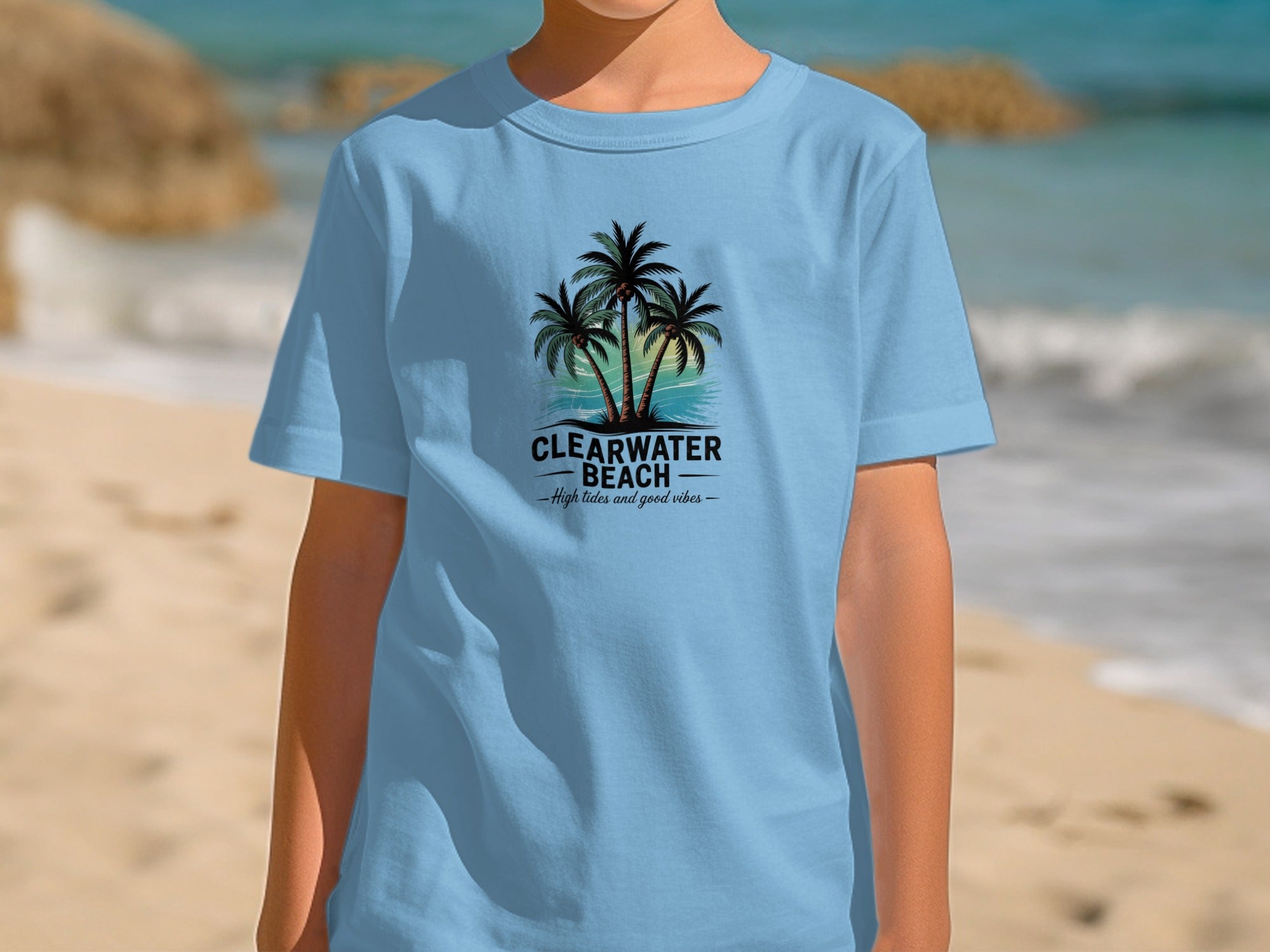 Clearwater Beach Graphic Tee with Palm Trees product type