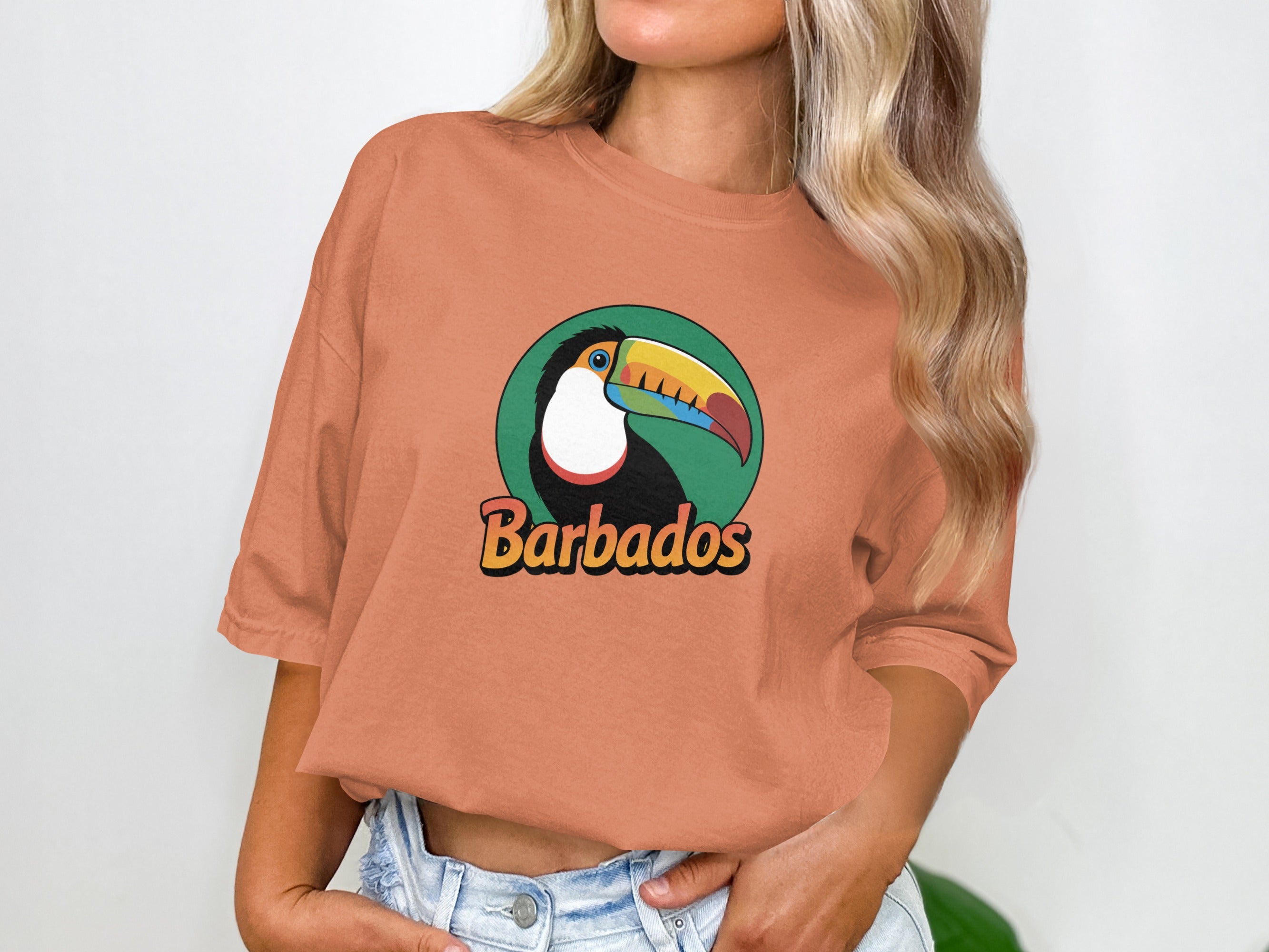 Colorful Toucan Graphic Printed Barbados Shirt product type