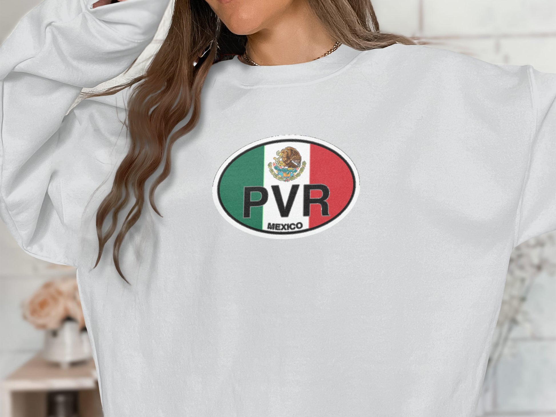 Puerto Vallarta Womens Sweatshirt White