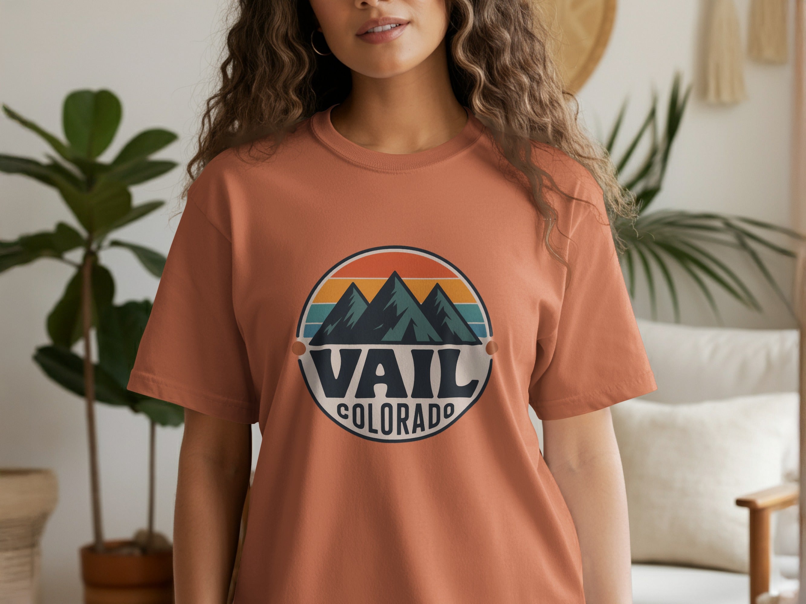 Vail Colorado Graphic Tee with Retro Mountains product type