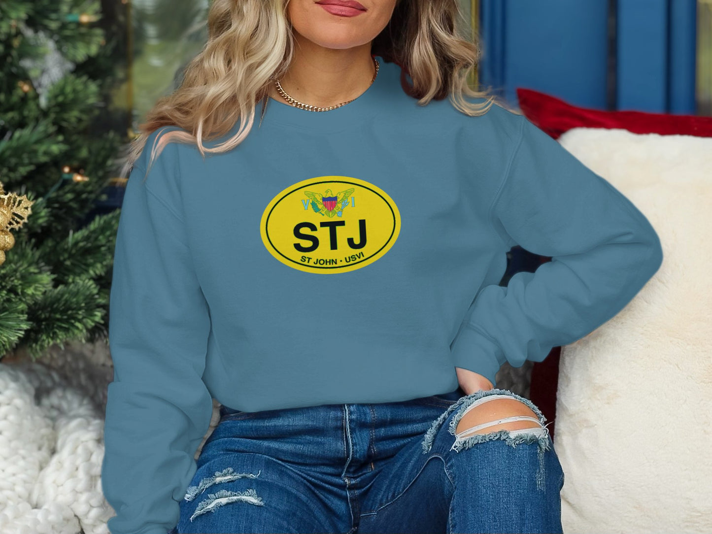 St John Womens Sweatshirt Sapphire