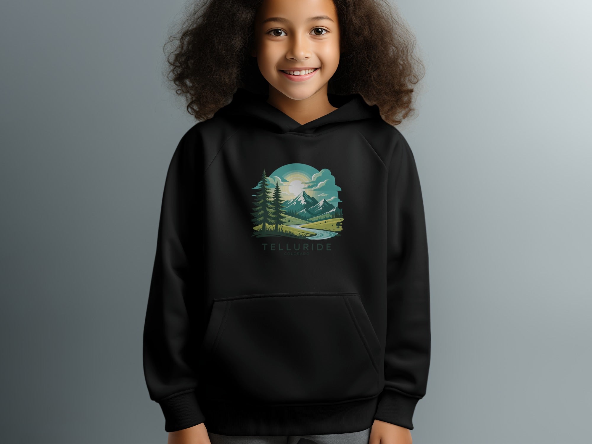 Scenic Telluride Landscape Print Kids Hoodie