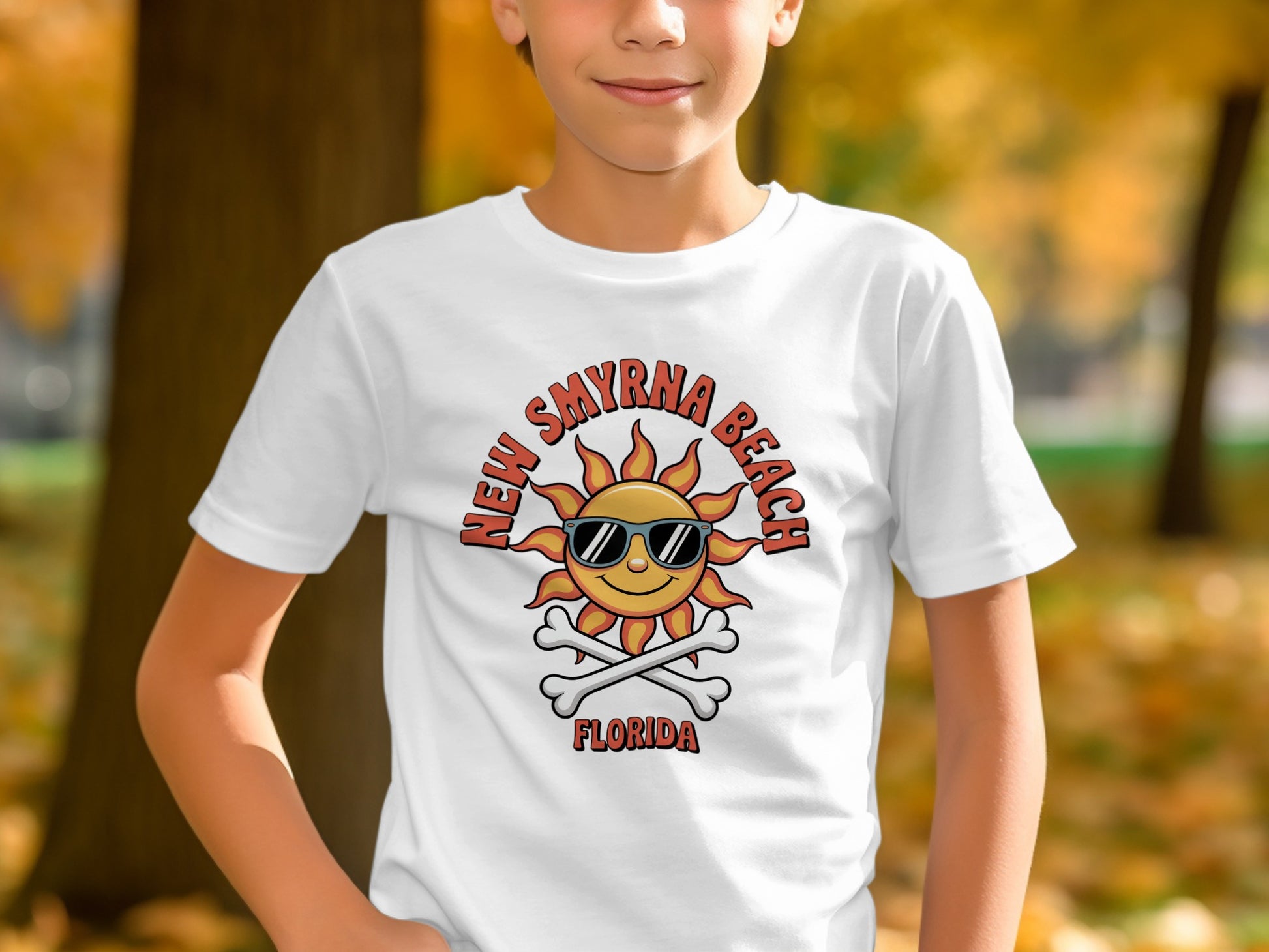New Smyrna Beach Florida Sun and Skull T-Shirt product type