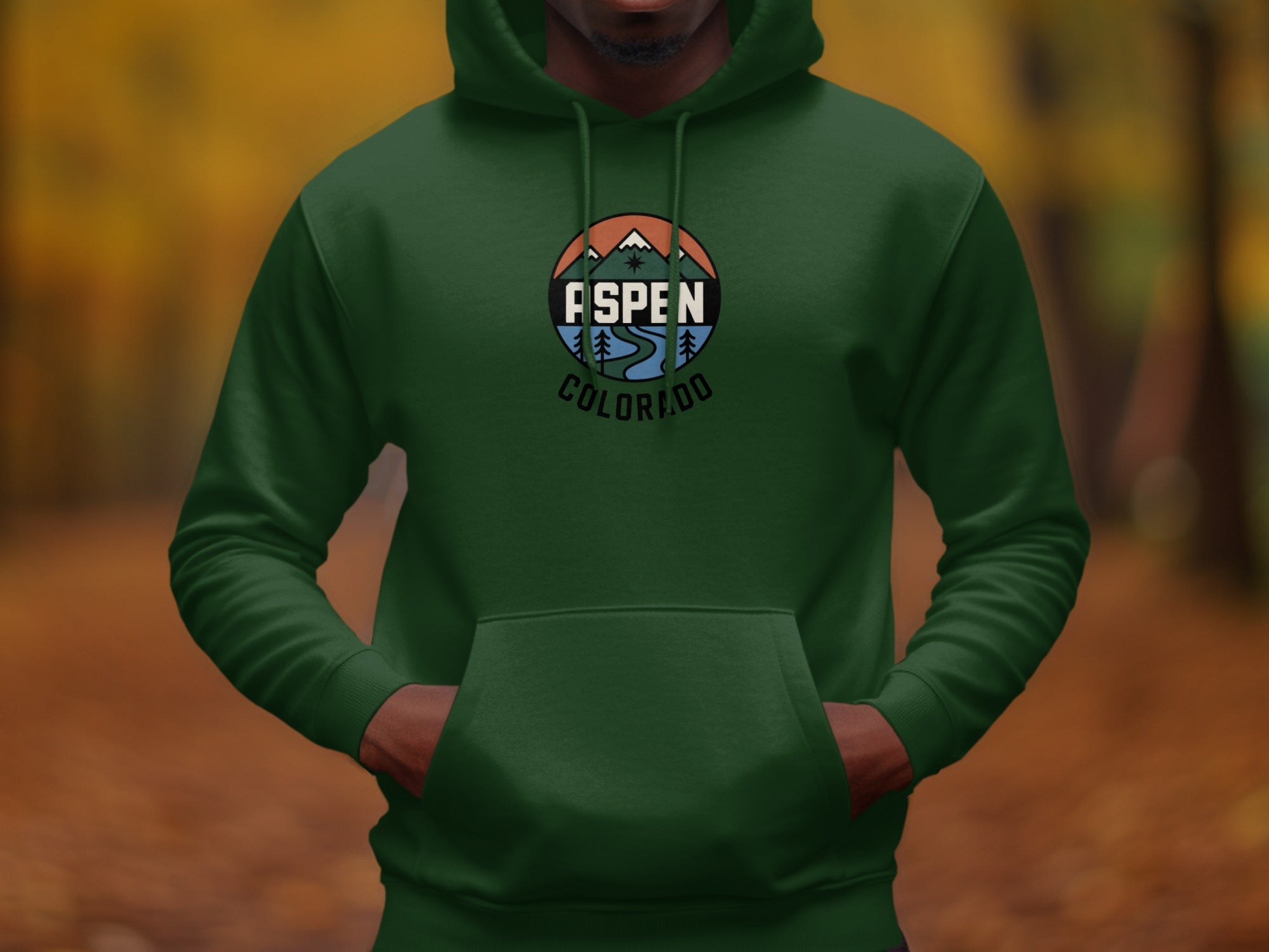 Aspen Colorado Mountain Design Green Hoodies product type