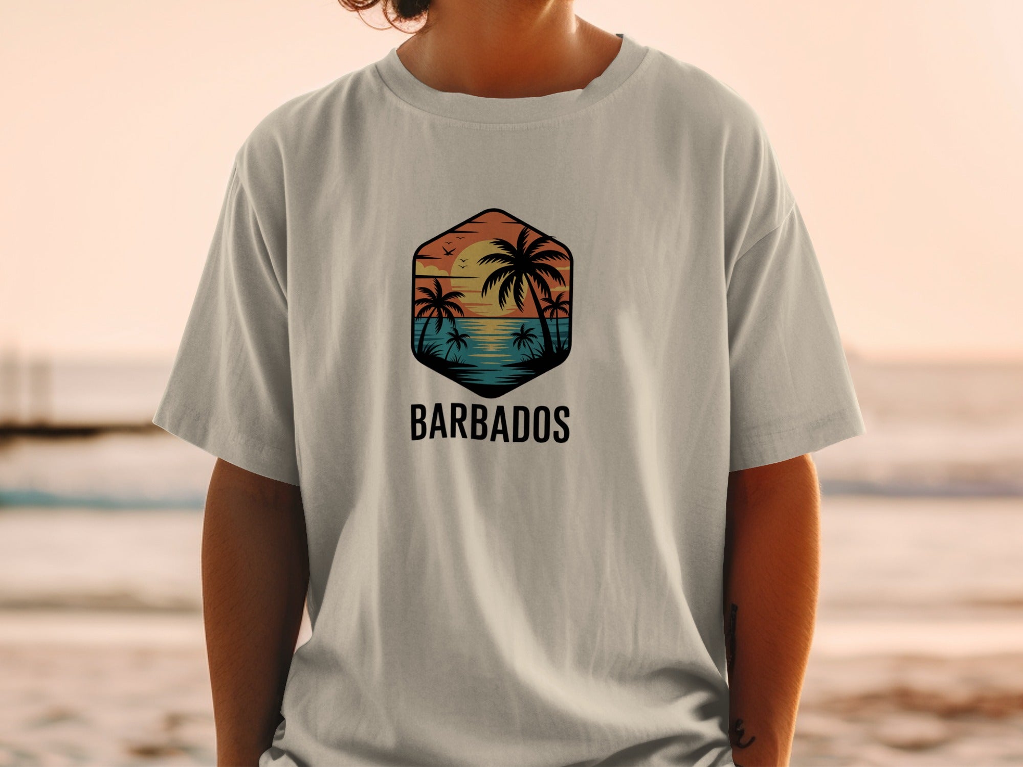Stylish Barbados Beach Sunset T-Shirt unique product type