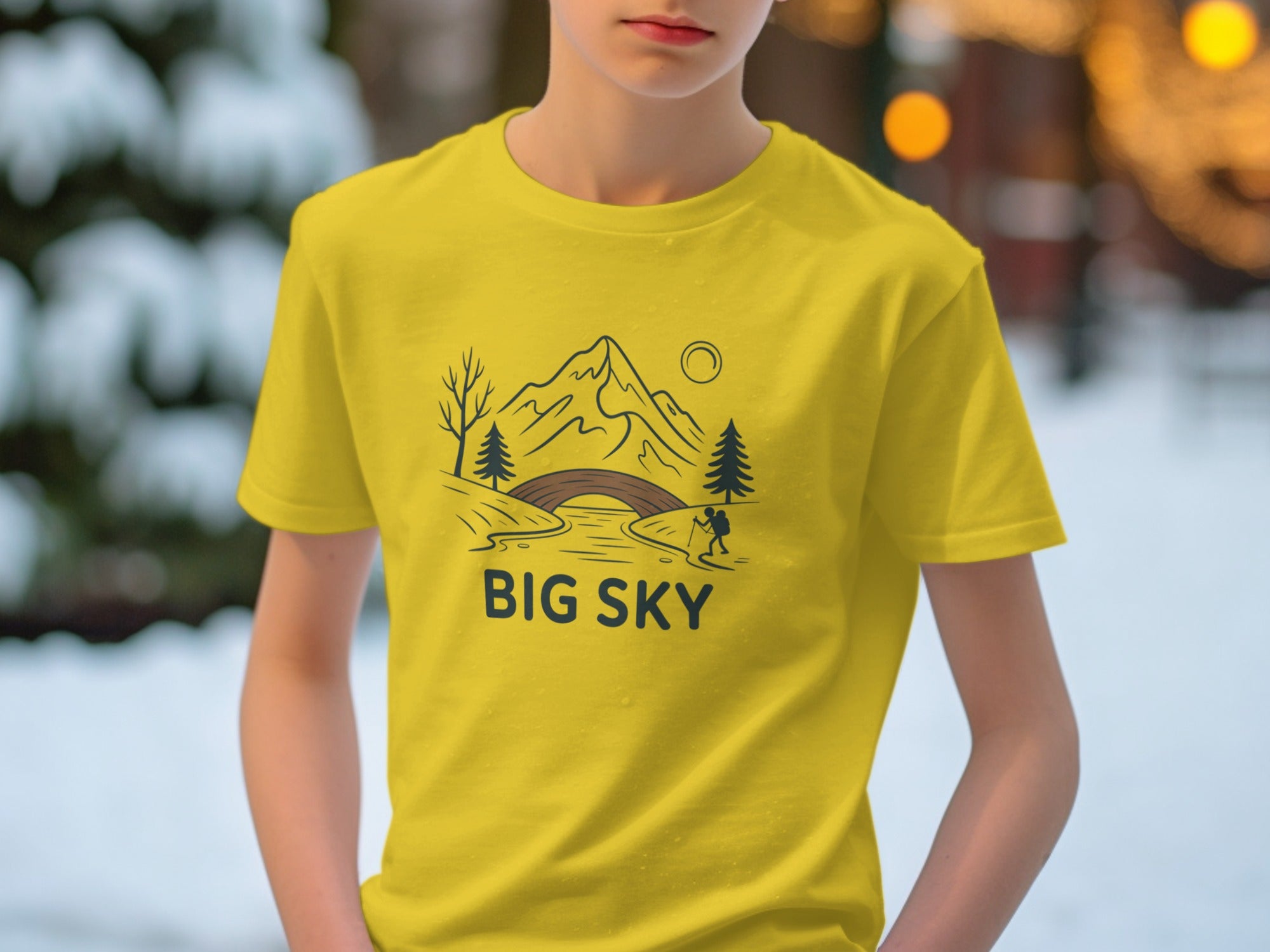 Big Sky Graphic Tee with Scenic Mountain Design