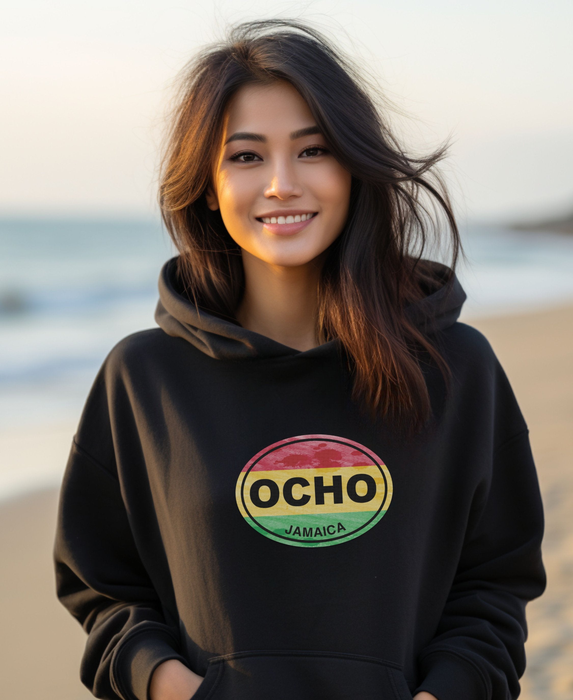 Ocho Rios Island Beats & Cool Breeze Womens Hoodie