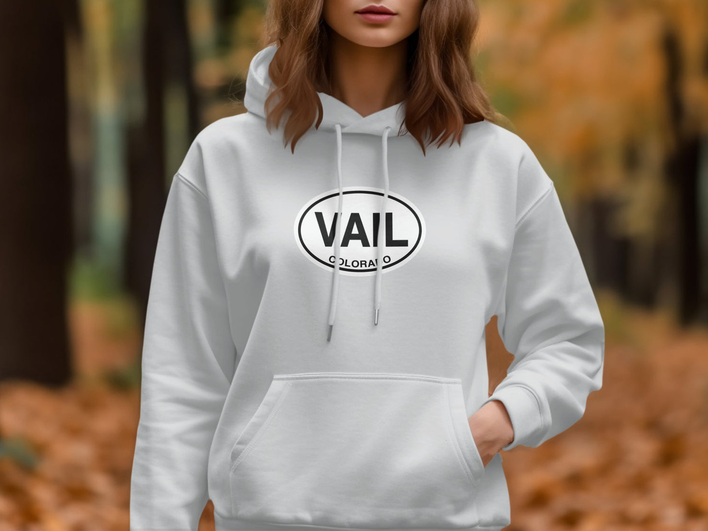 Vail  Oval Logo Vacation Travel Hoodie Gift Souvenir Light Pink