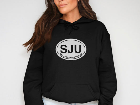 San Juan  Oval Logo Vacation Travel Hoodie Gift Souvenir Black