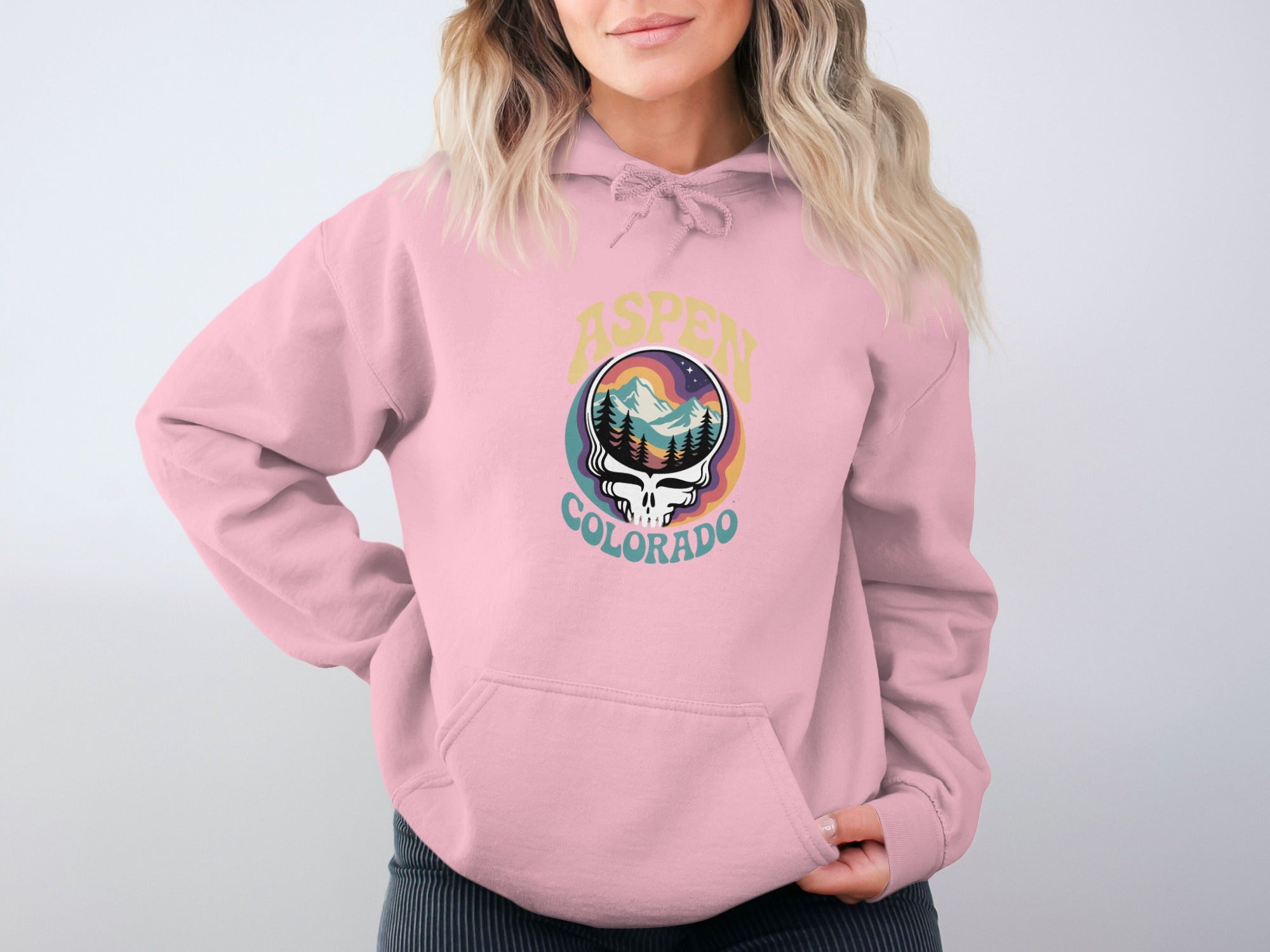Aspen Colorado Hoodie with Skull Graphic product type
