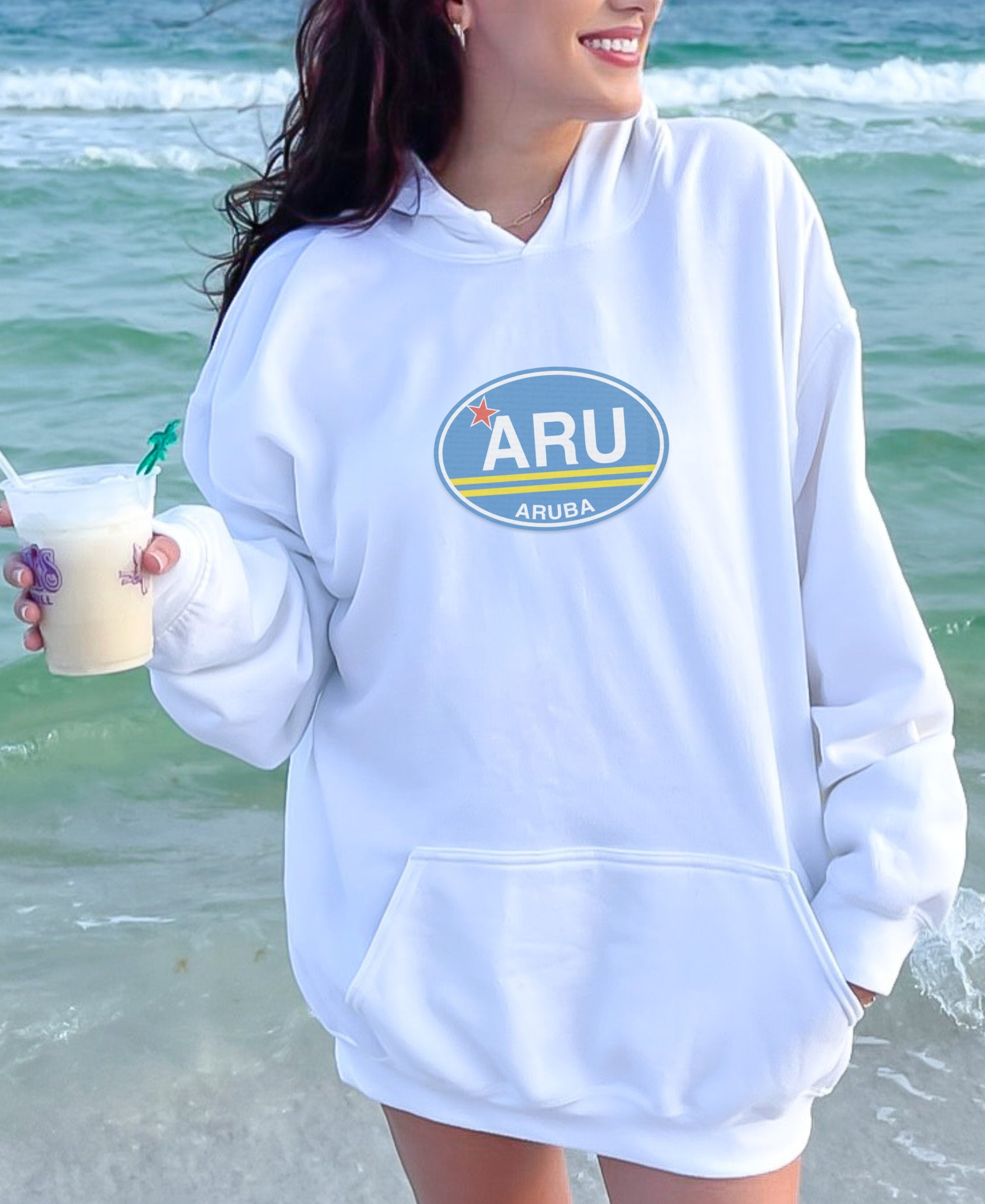Aruba One Happy Island Escape Womens Hoodie