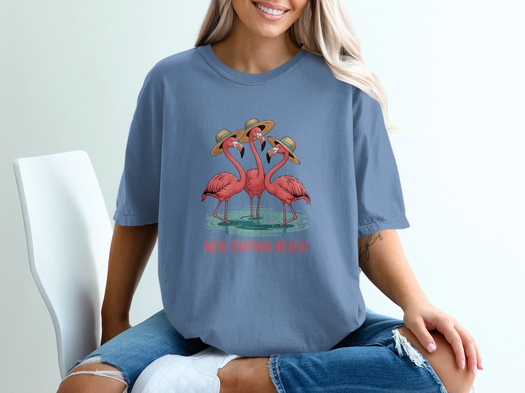 New Smyrna Beach Flamingo Graphic Tee product