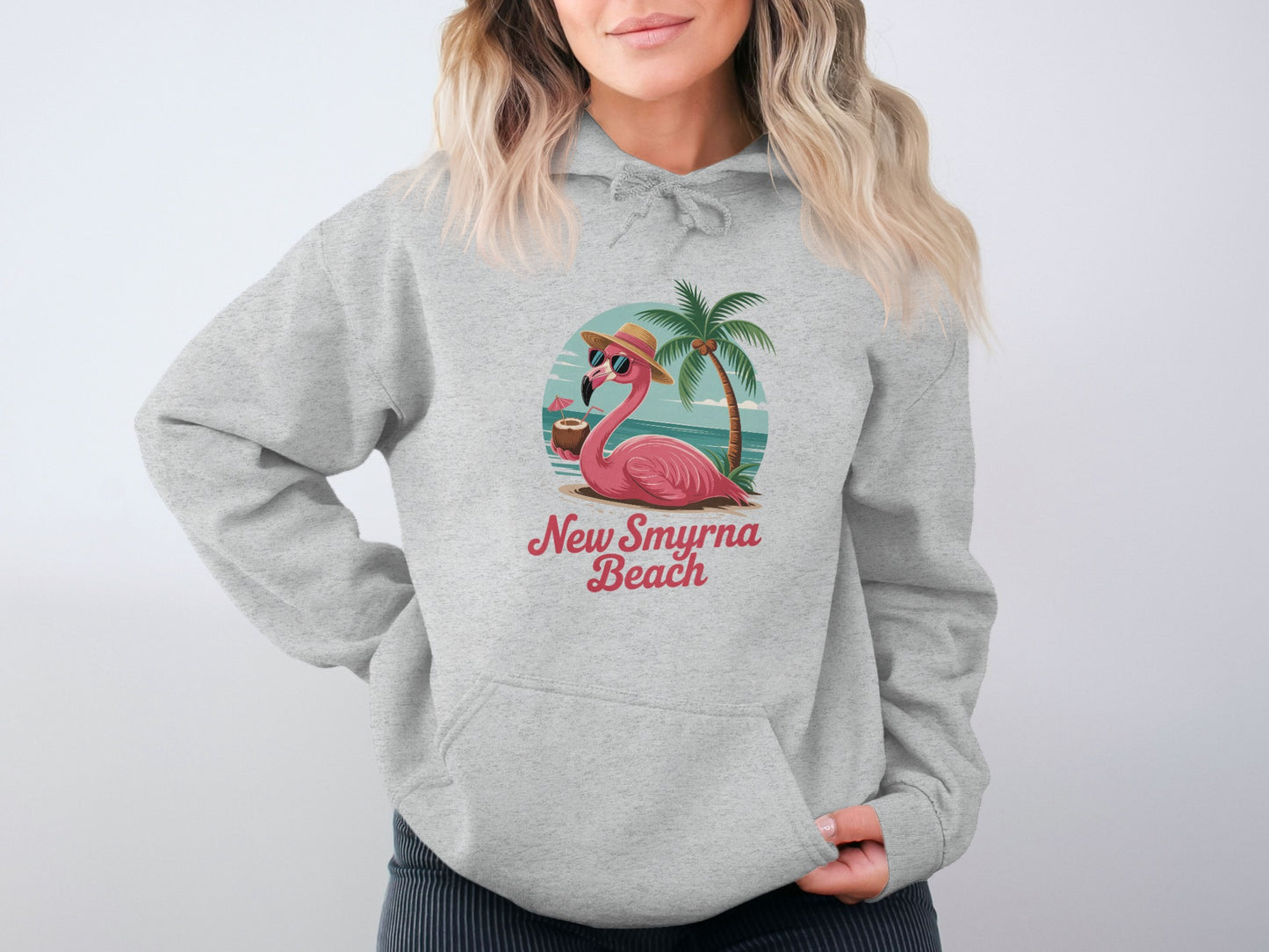 New Smyrna Beach Flamingo Hoodie product type