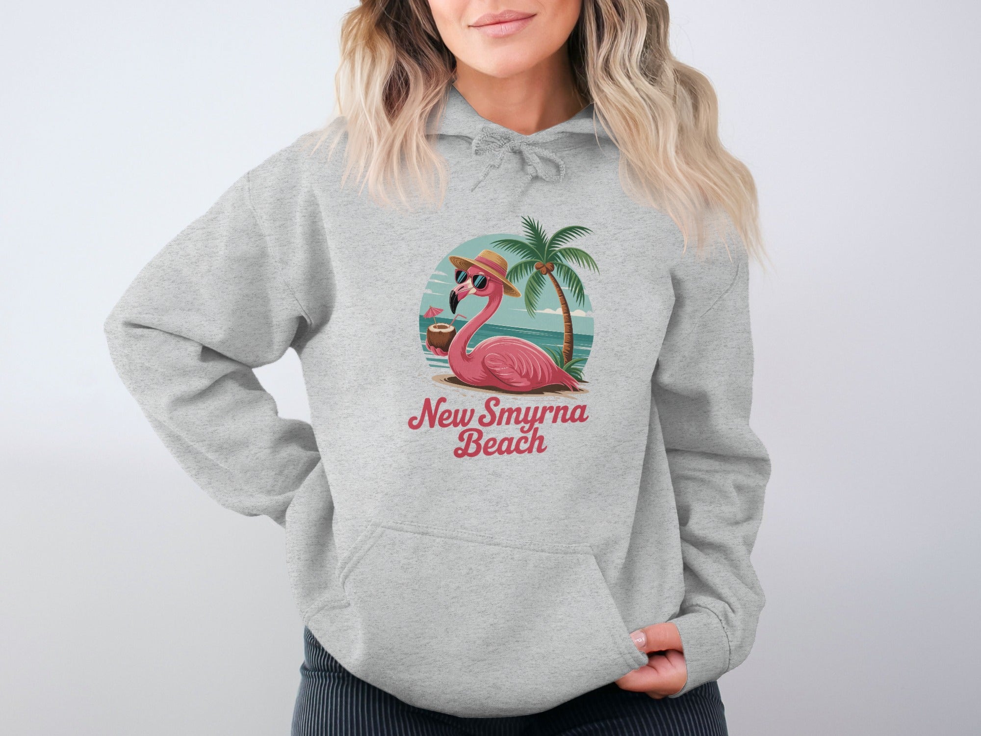 New Smyrna Beach Flamingo Hoodie product type