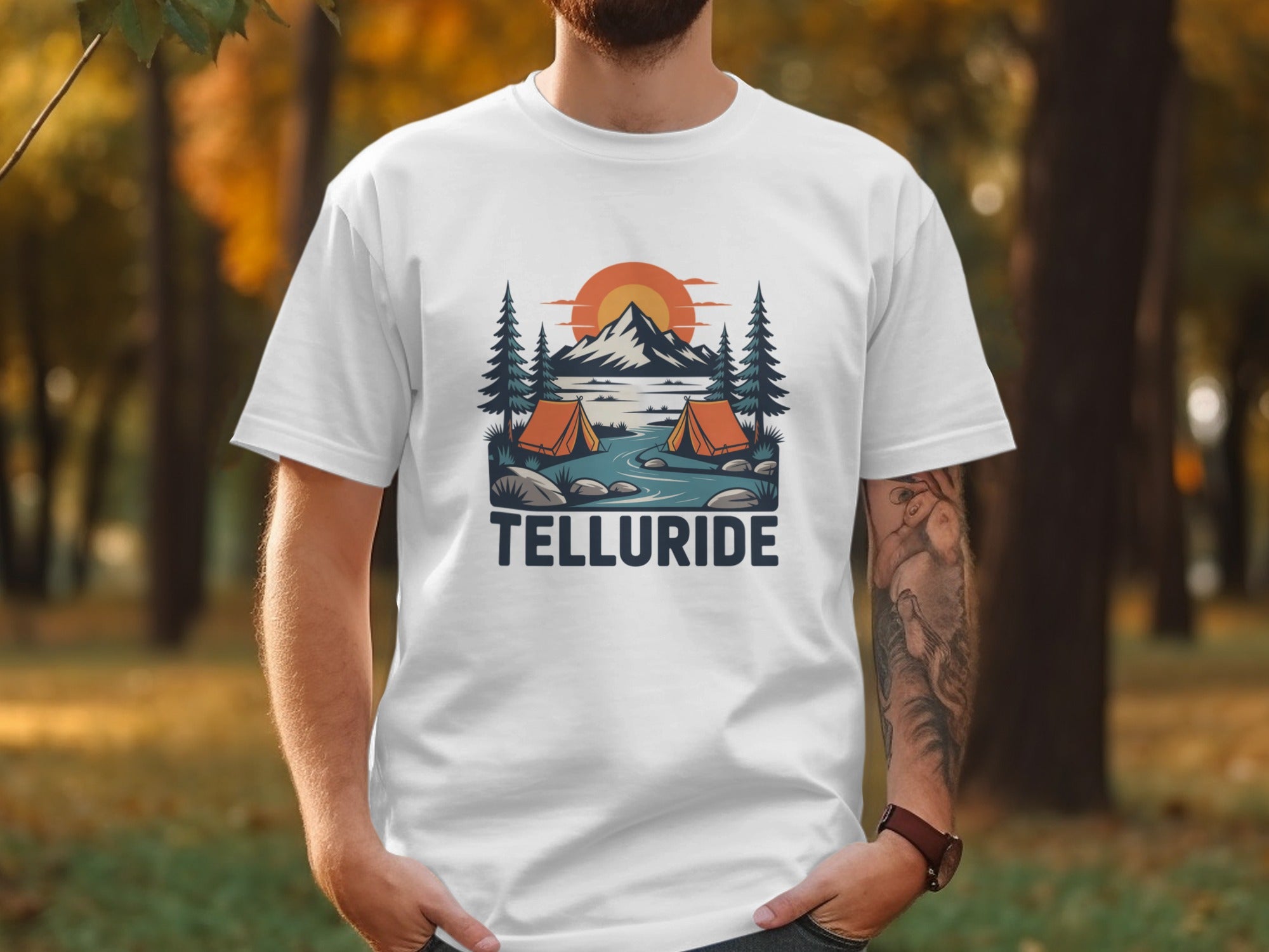 Telluride Camp Scene Graphic T-Shirt Product