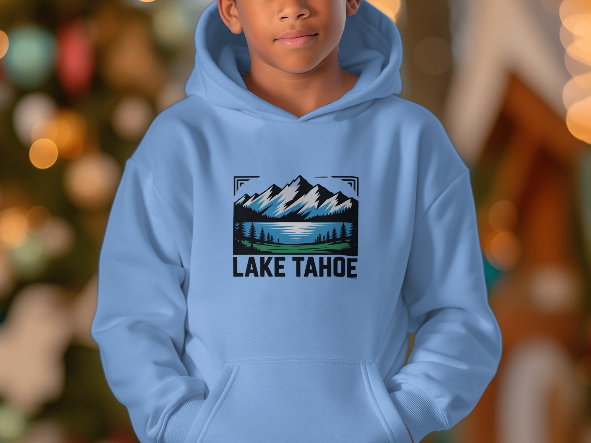 Lake Tahoe Mountain Scene Hoodie for Youth