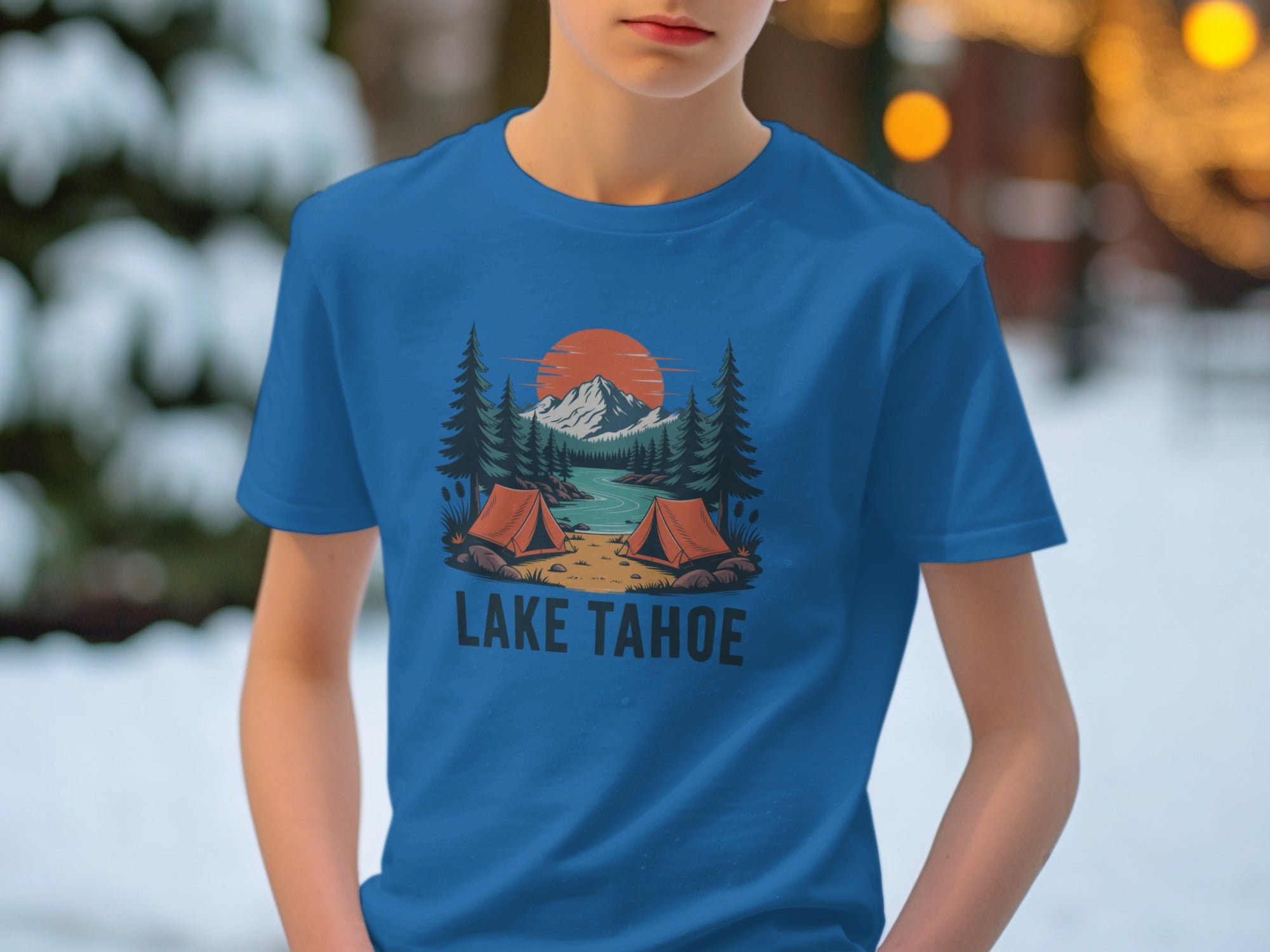 Scenic Lake Tahoe Campsite Graphic T-Shirt