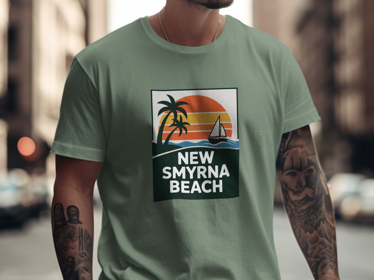New Smyrna Beach Sunset Design Graphic Tee product type