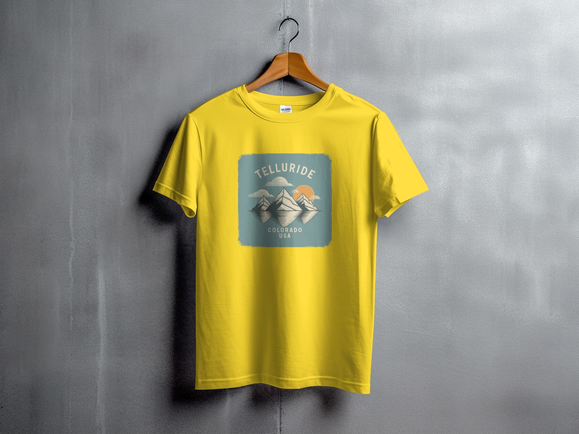 Telluride Colorado USA Yellow Graphic Tee product