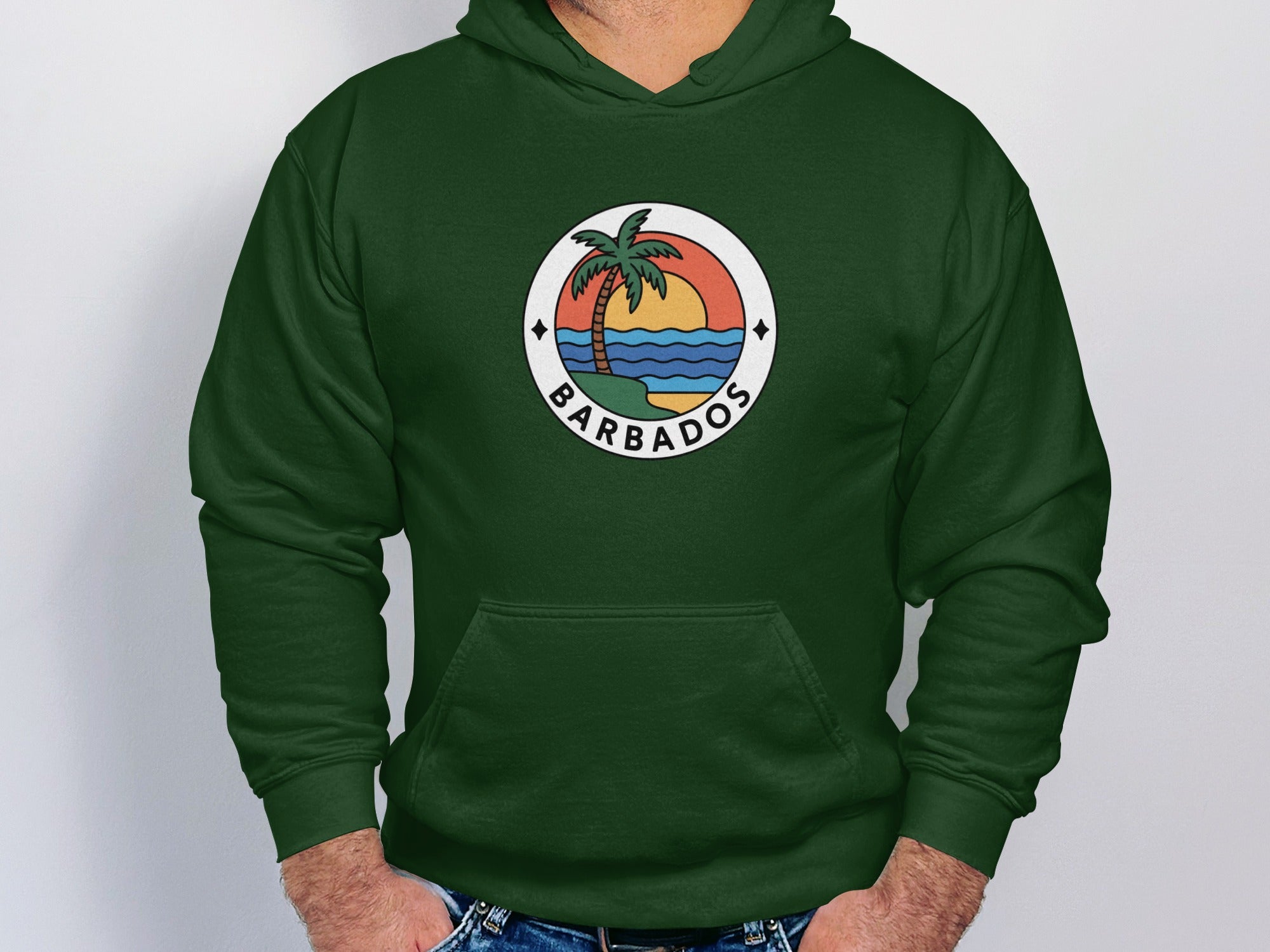 Barbados Palm Tree Green Hoodie product