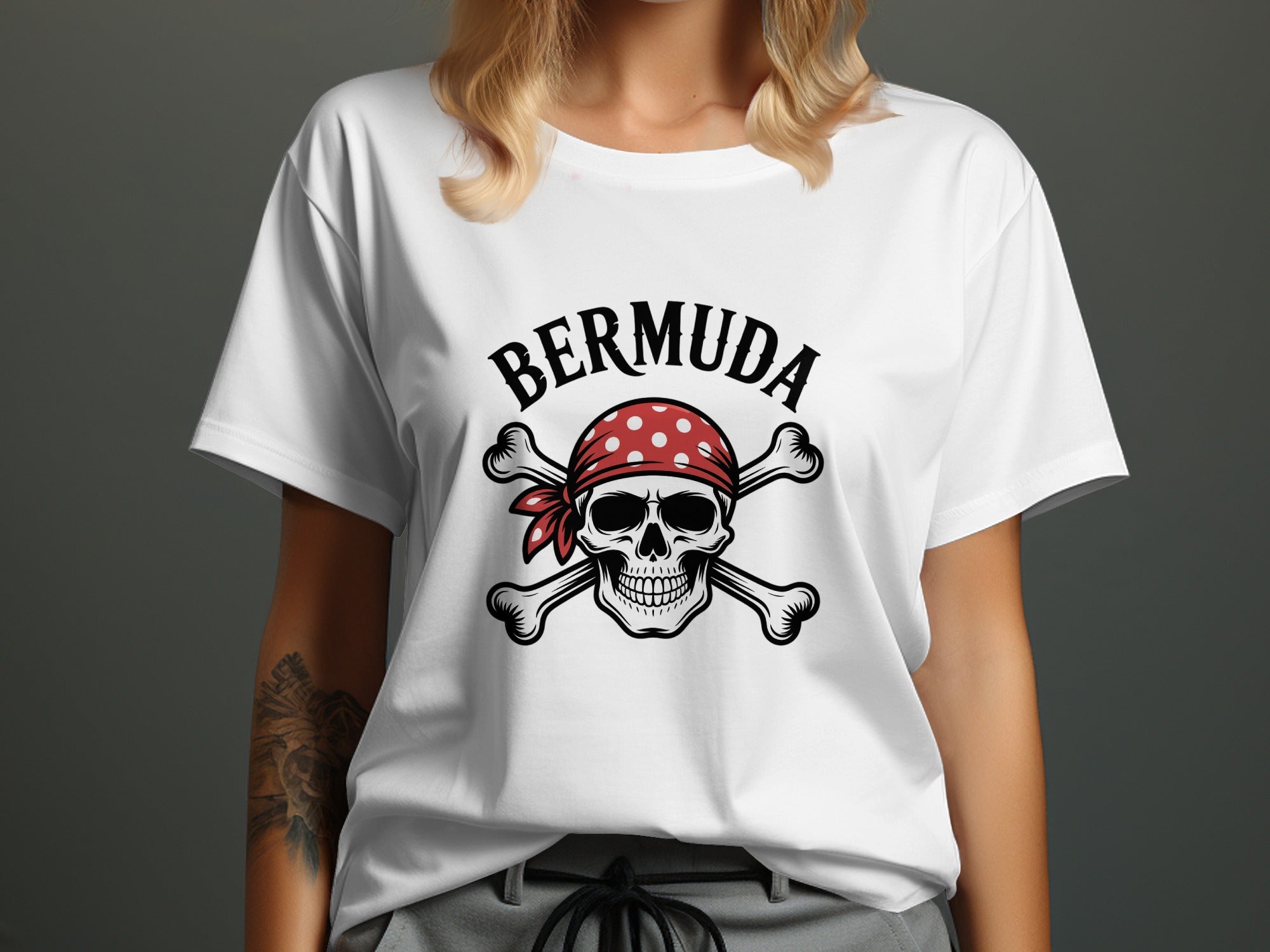 Bermuda Pirate Skull Graphic T-Shirt product type