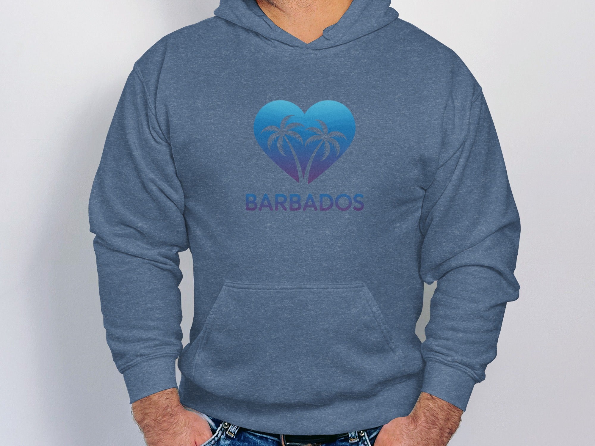 Barbados Heart with Palm Trees Graphic Hoodie product