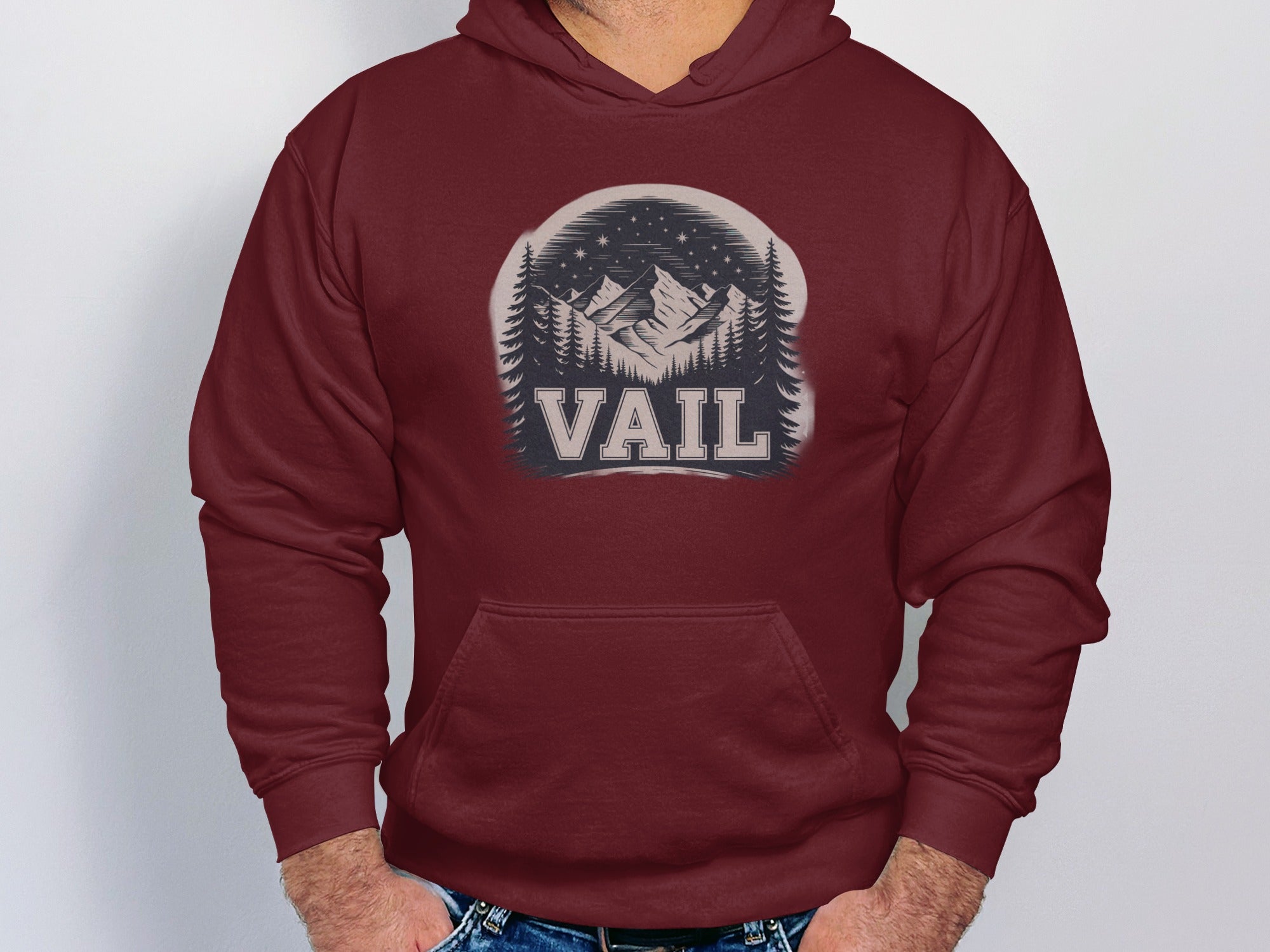 Vail Mountain Graphic Burgundy Hoodie product