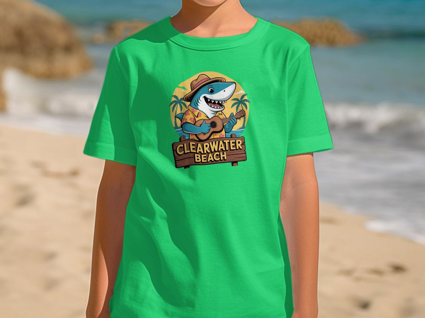 Clearwater Beach Shark Graphic Kids T-Shirt product