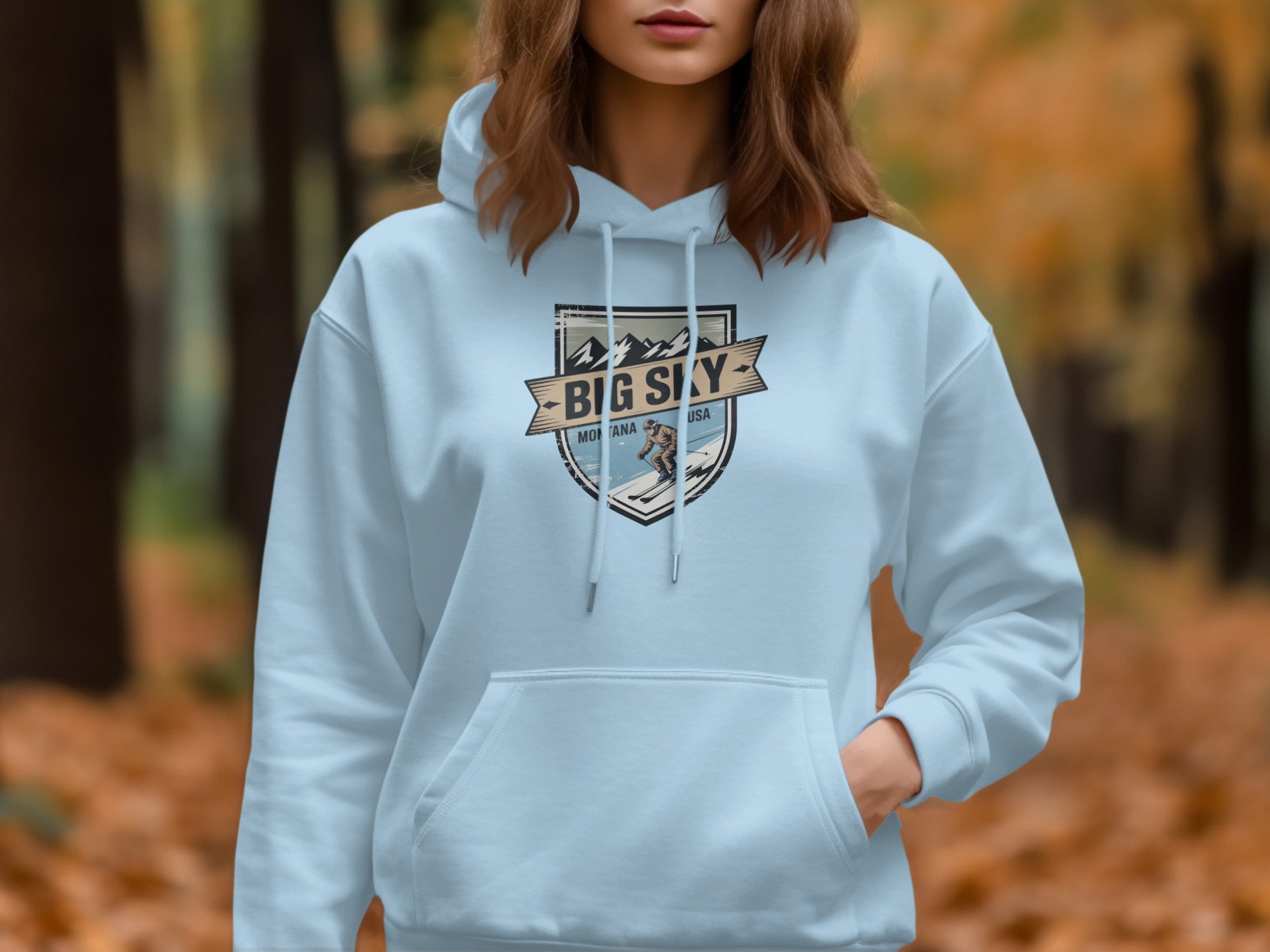 Big Sky Montana Hoodie Featuring Scenic Mountain Design