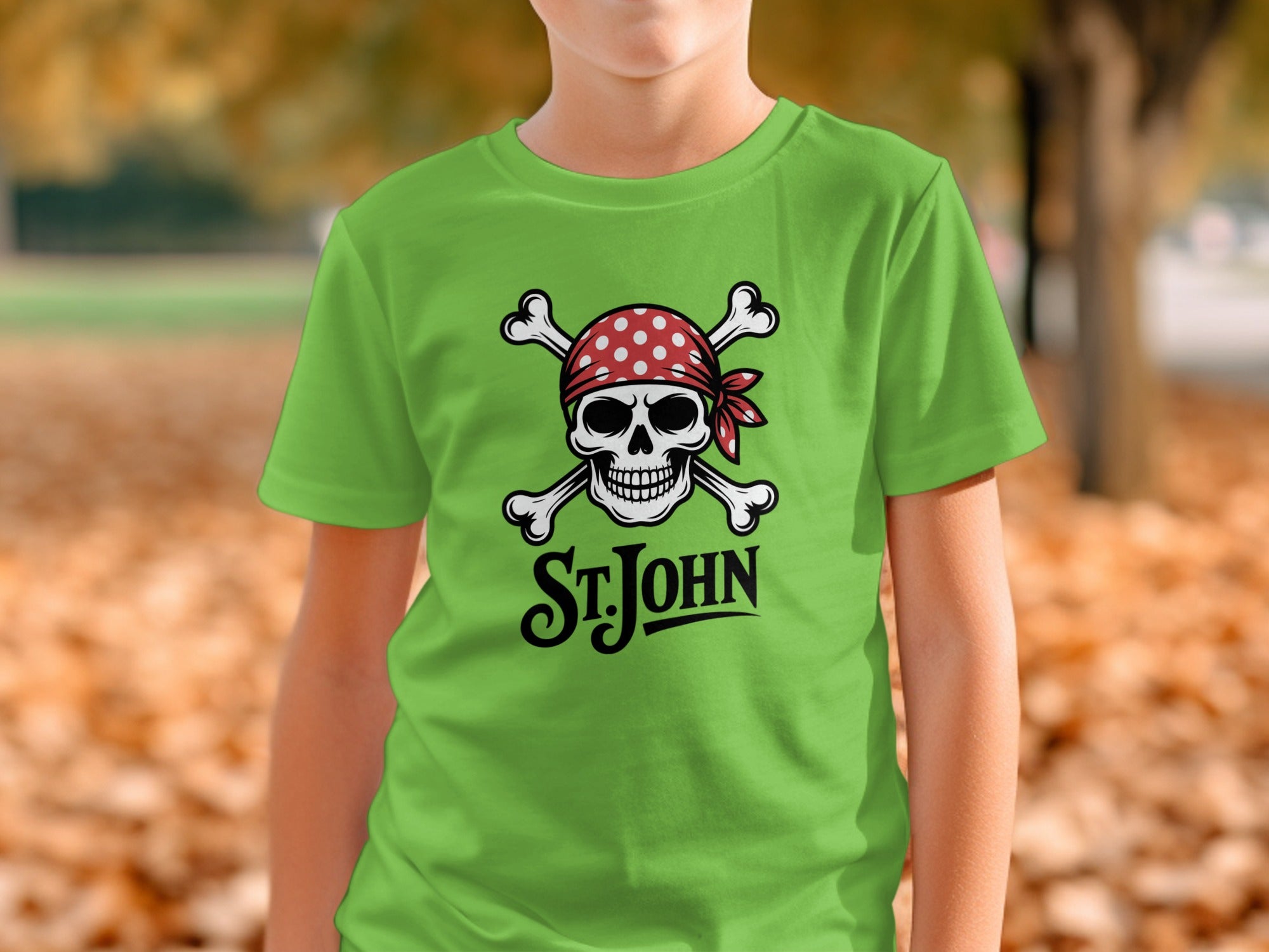 St John Pirate Skull Graphic Design T-Shirt product