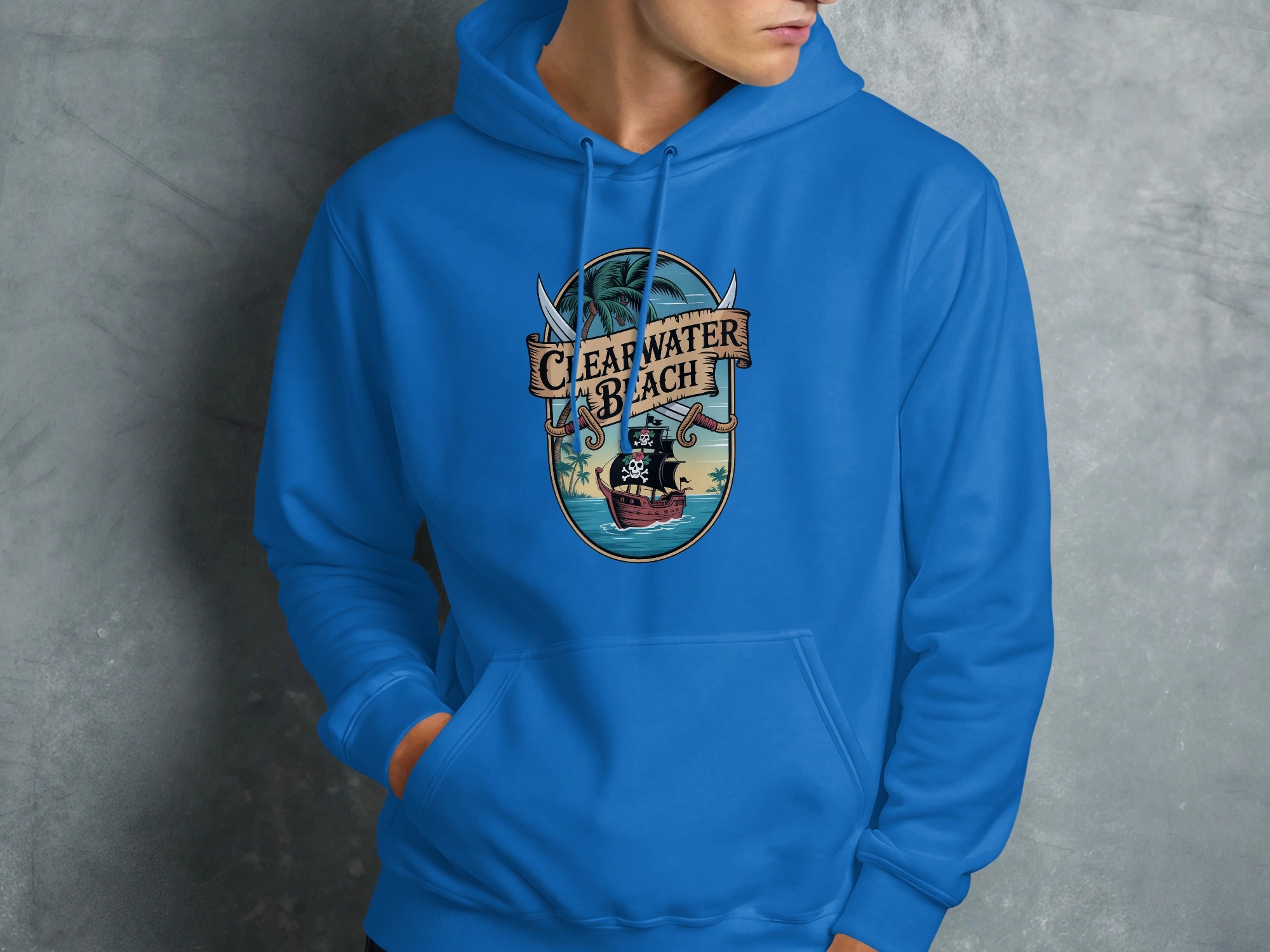 Clearwater Beach Pirate Themed Blue Hoodie product