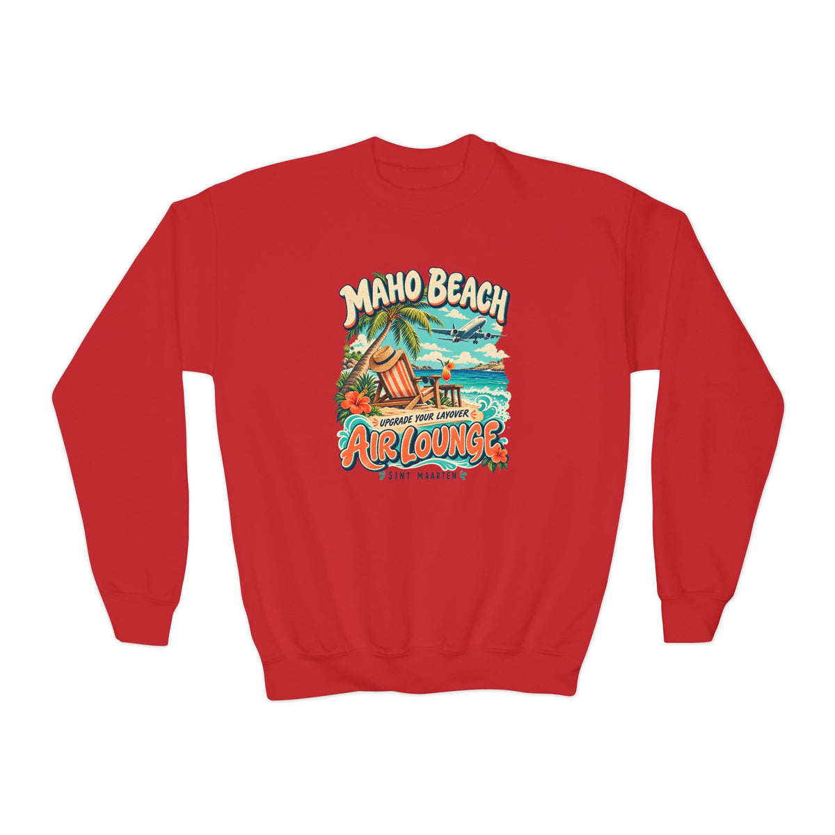 Maho Beach Air Lounge Sint Maarten Gildan 18000B Youth Sweatshirt
