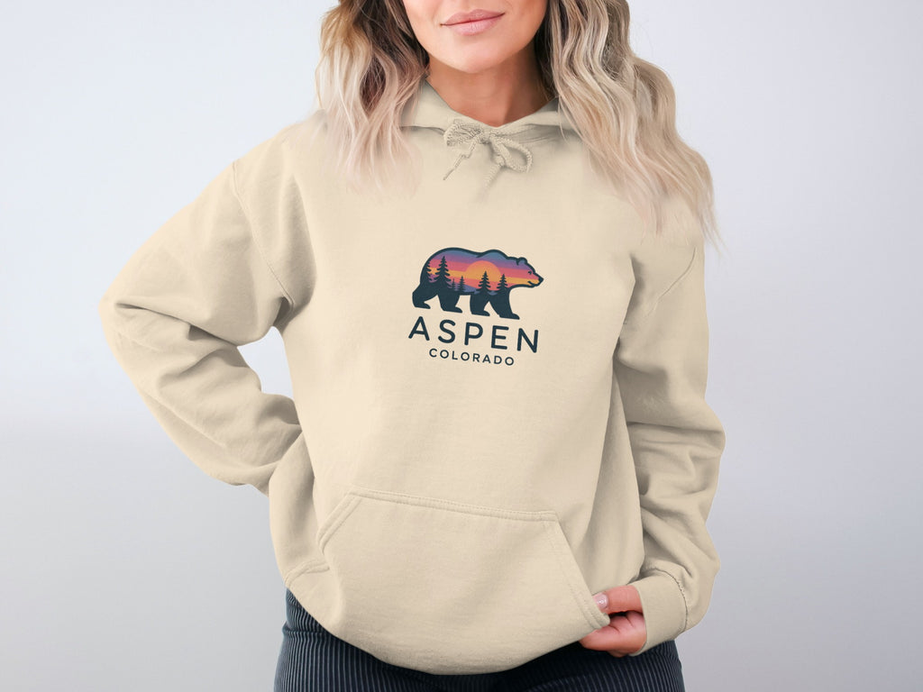 Aspen Colorado Bear Hoodie with Forest Design product