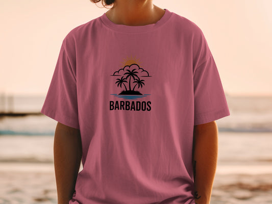 Barbados Sunset Palm Trees Graphic T-Shirt product