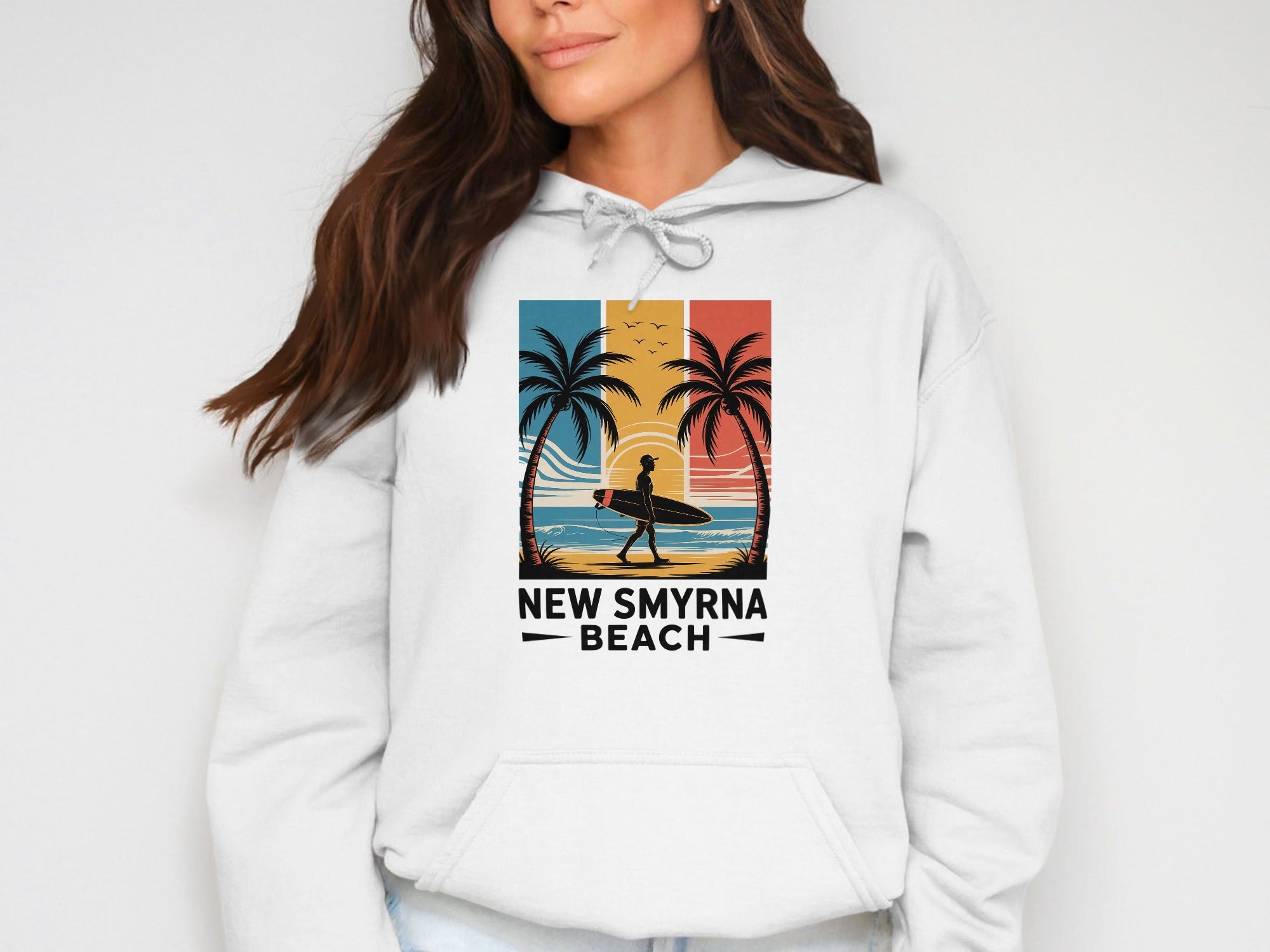 New Smyrna Beach Surfing Graphic Hoodie product
