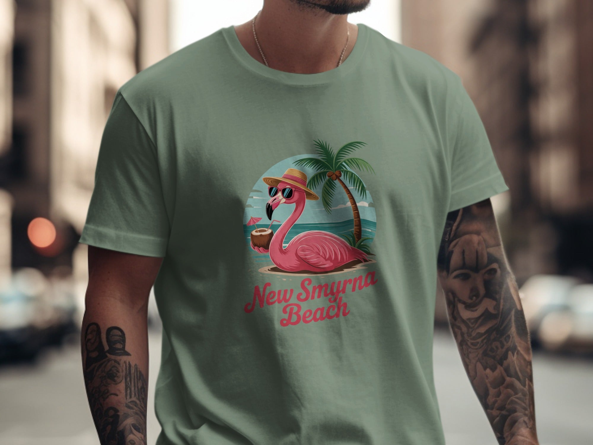 New Smyrna Beach Flamingo Graphic Tee product type
