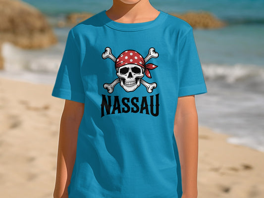 Nassau Pirate Skull and Crossbones T-shirt product