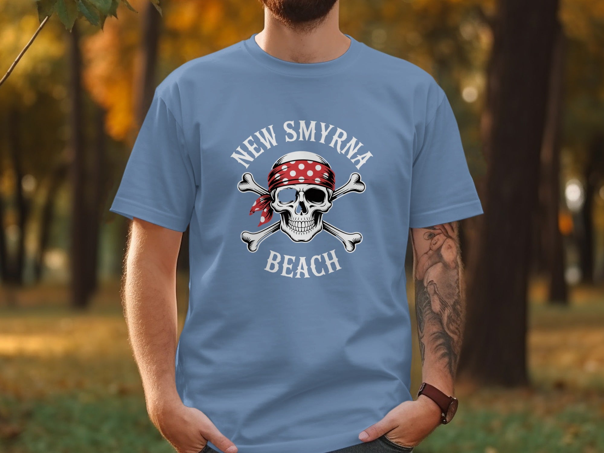 New Smyrna Beach Pirate Skull Graphic T-shirt product