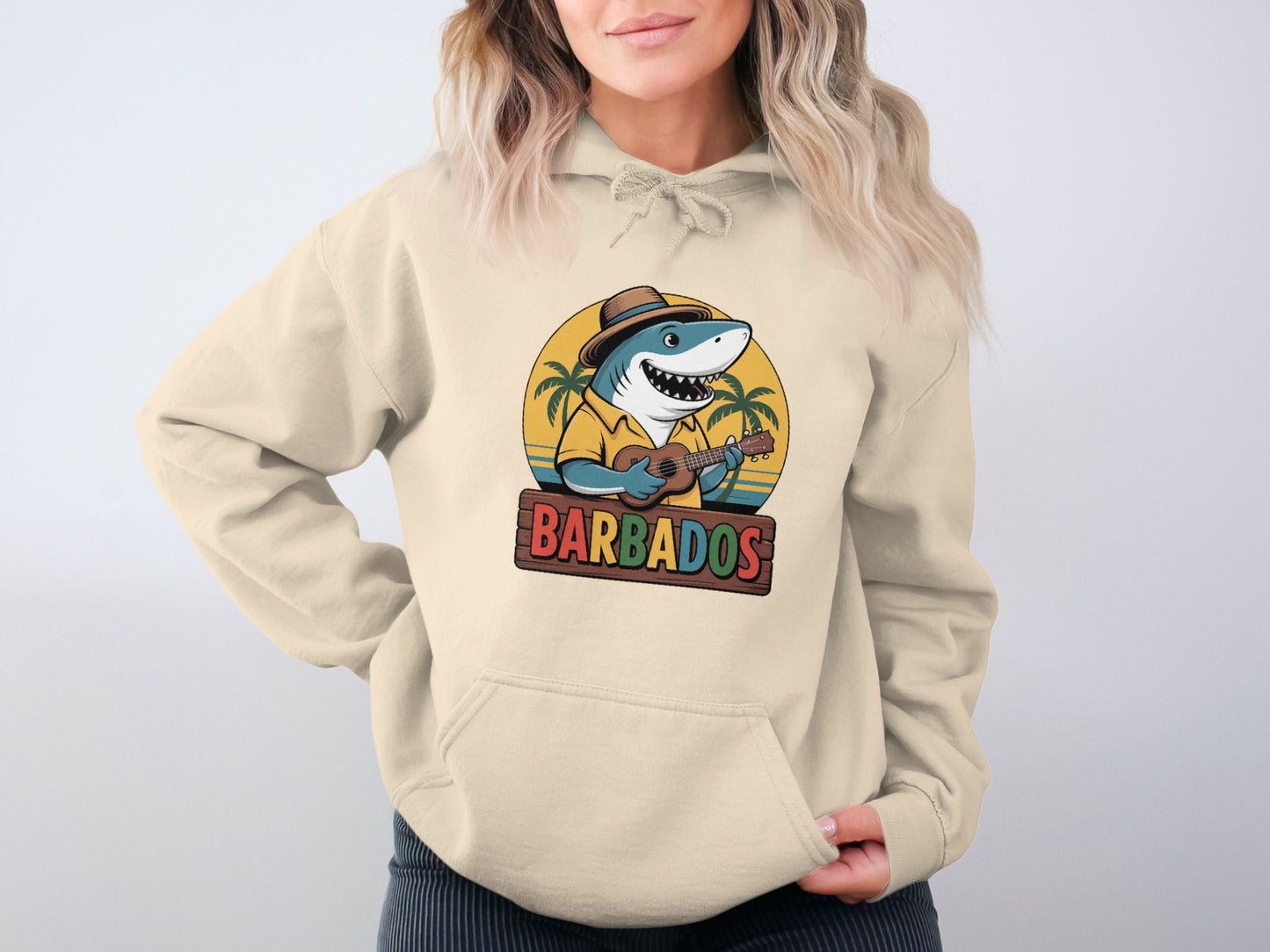 Barbados Shark Playing Guitar Hoodie Product