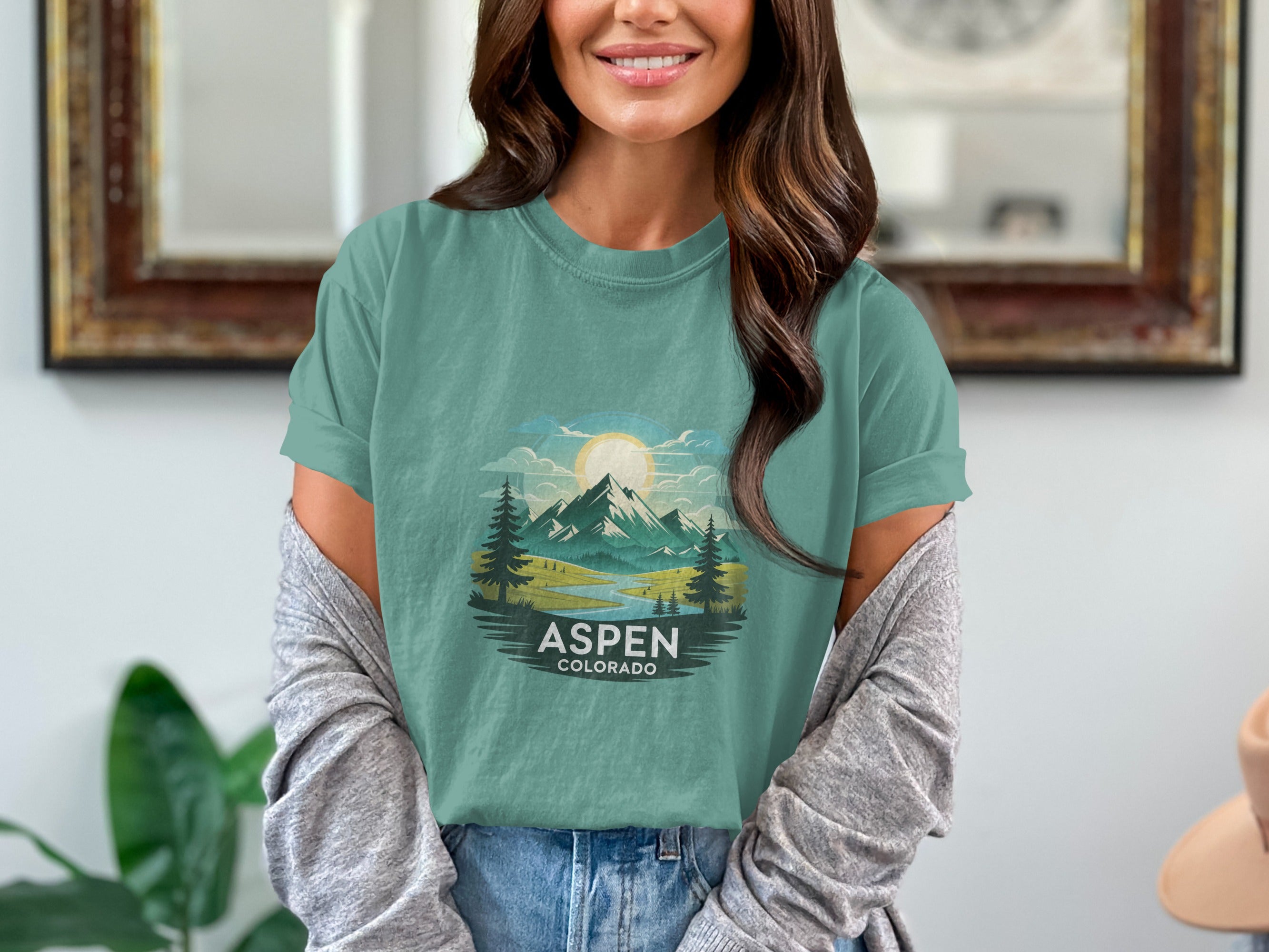 Aspen Colorado Mountain Scene Graphic T-shirt product