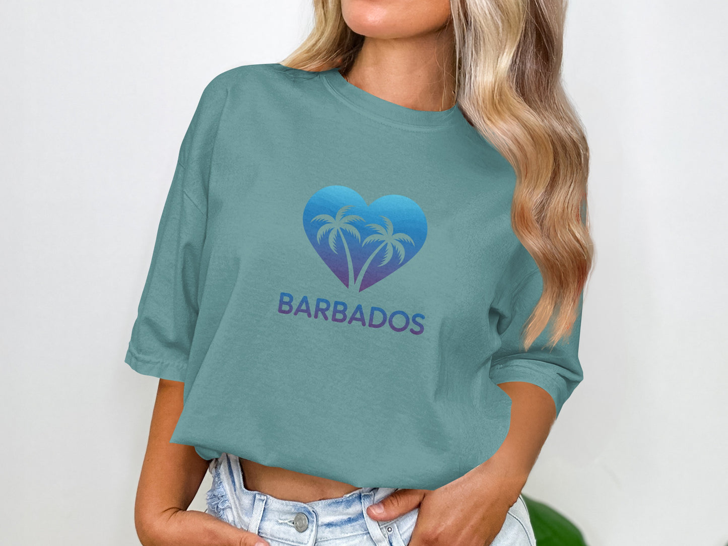 Barbados Heart Palm Trees Casual T-shirt product