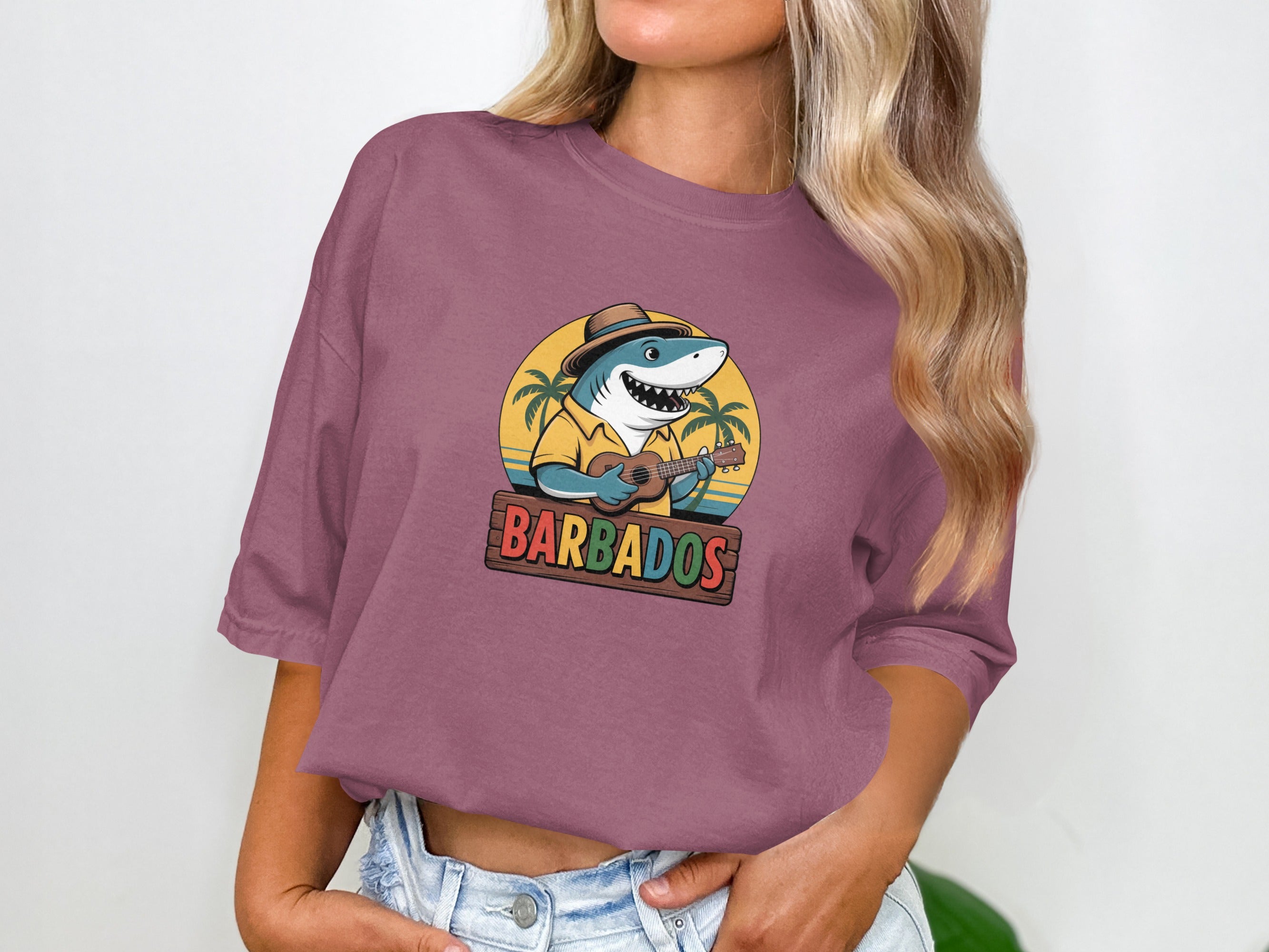 Vintage Style Shark Graphic Barbados T-Shirt product type